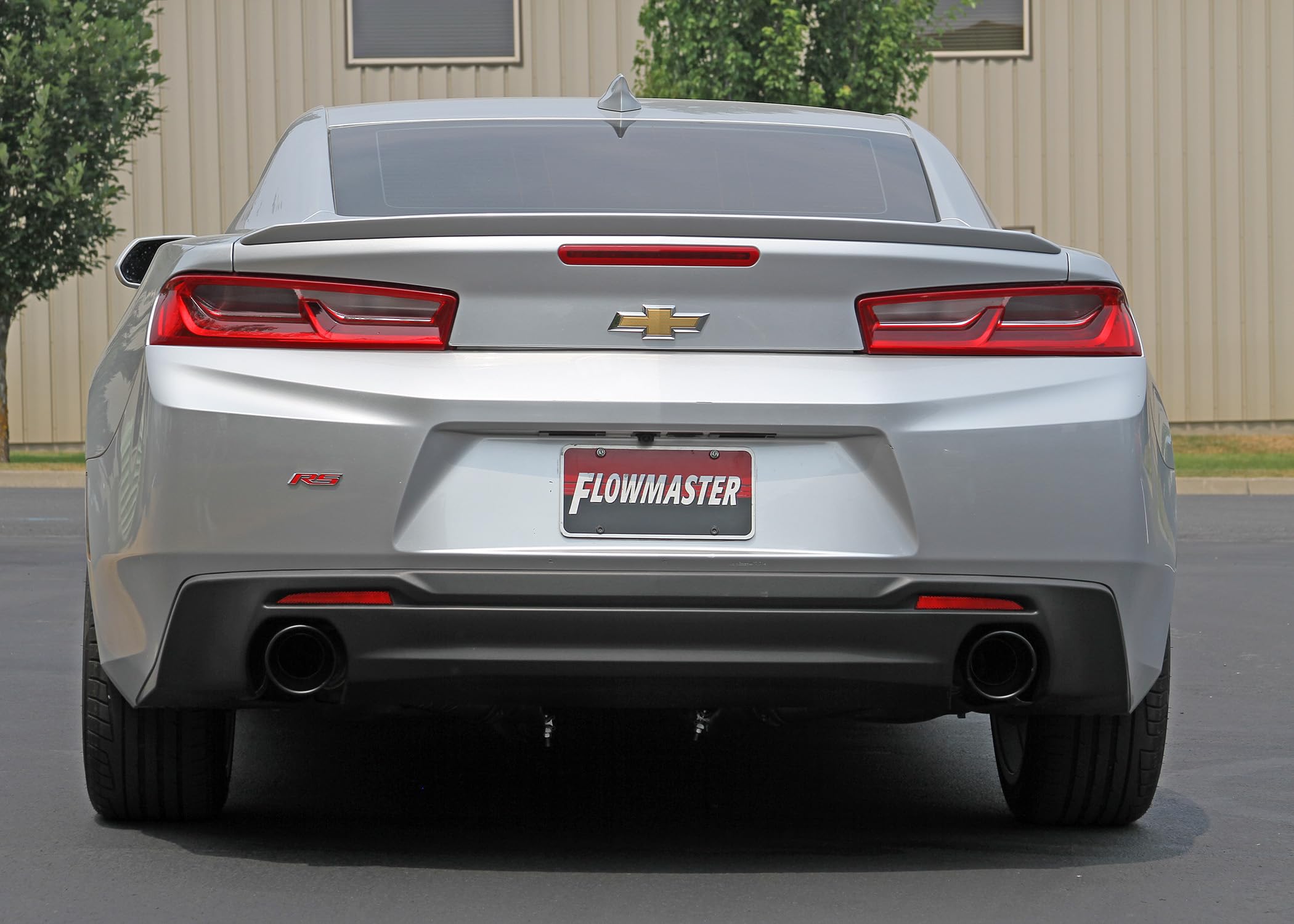 Flowmaster FlowFX 717992 Axle-Back Exhaust Kit 3 Inch 409 Stainless Steel with 4.5 Inch Black Ceramic Coated 304 Stainless Steel Tips Compatible with 2016-2024 Chevy Camaro 3.6L V6