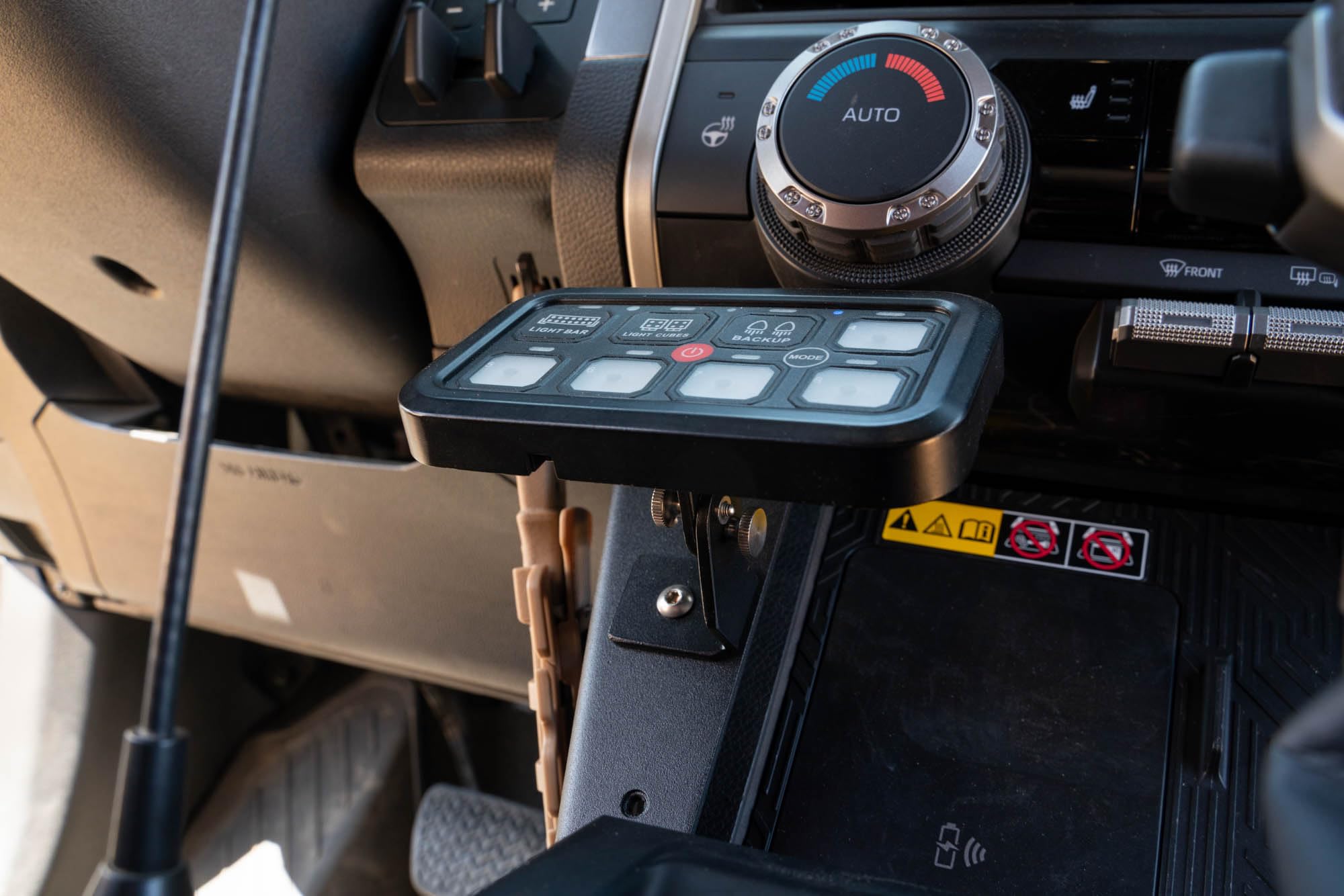 Center Console DV8 Molle Panels & Digital Device Mount for 2024 Toyota Tacoma | Compatible w/ Bulletpoint & RAM Mounts | Quick Access to Your Daily Gear & Digital Devices | Black Powder Coat | Steel