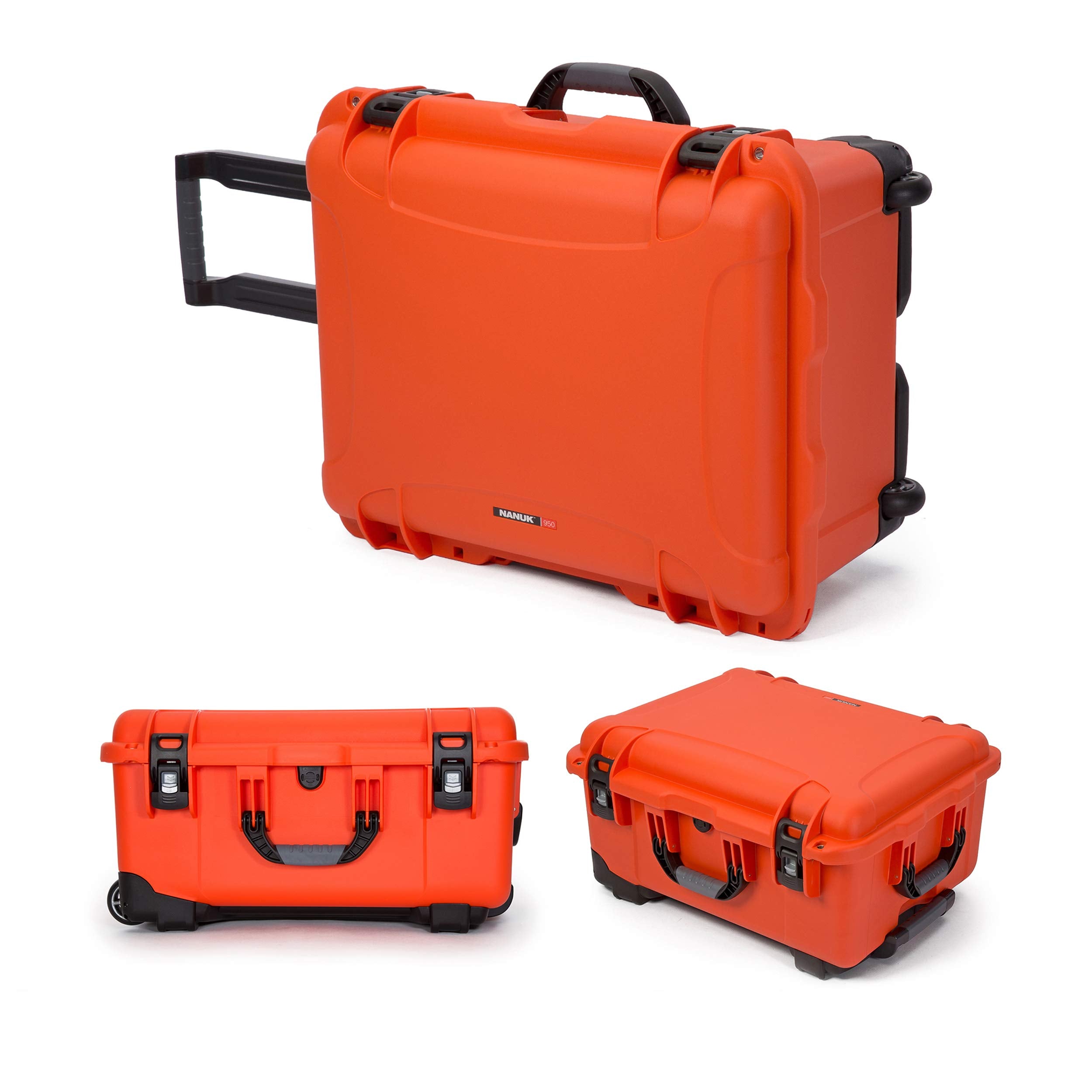 950 Nanuk Waterproof Hard Case for Pistols 15UP w/Wheels - Orange