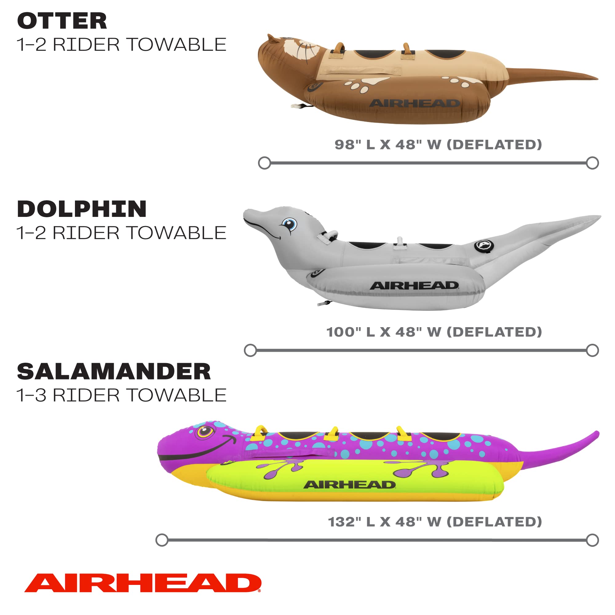 Towable Animal Tube AIRHEAD, Otter, 1-2 Rider Towable Tube for Boating