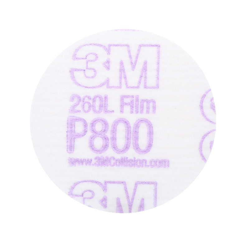 3M Hookit Finishing Film Abrasive Disc P800, 00910, 3 in, 50 discs per carton, 260L