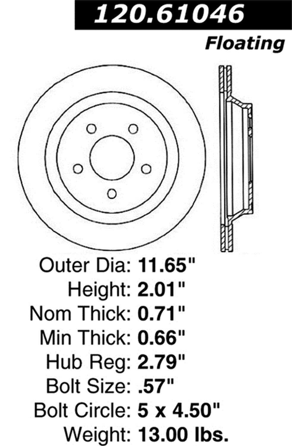 StopTech Sport 128.61046R Cross Drilled Brake Rotor (Rear Right), 1 Pack