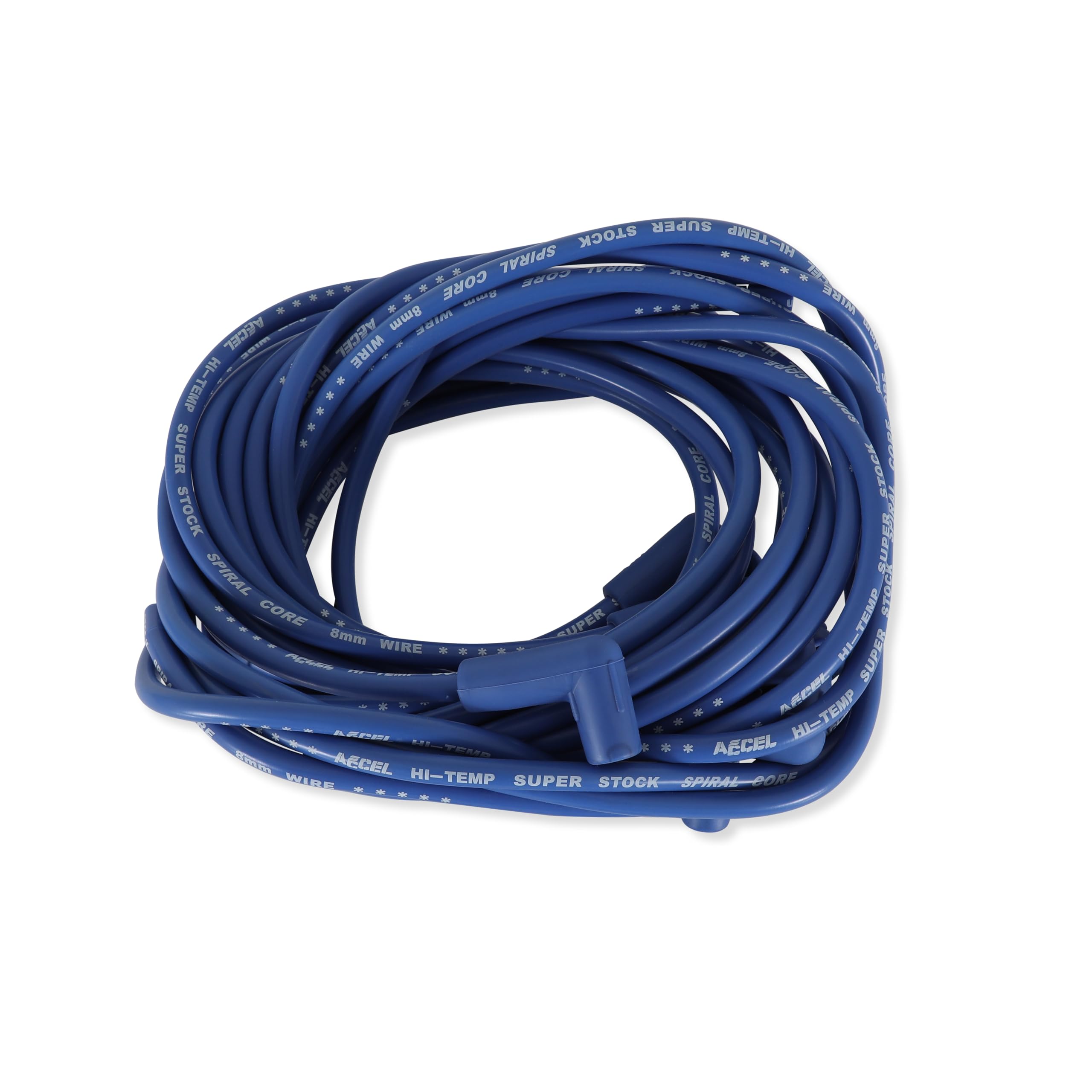 Super Stock ACCEL 5041B Spark Plug Wire Set - 8mm - Universal - Blue Wire with Blue 90 Degree Boots