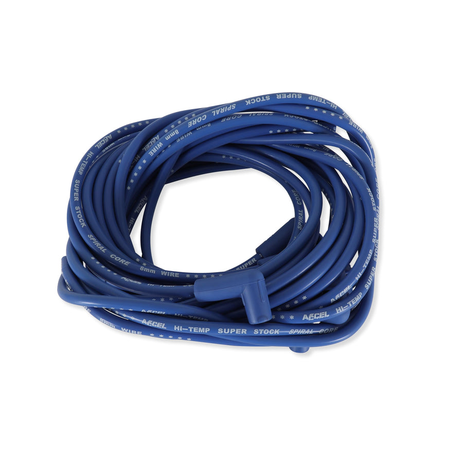 Super Stock ACCEL 5041B Spark Plug Wire Set - 8mm - Universal - Blue Wire with Blue 90 Degree Boots