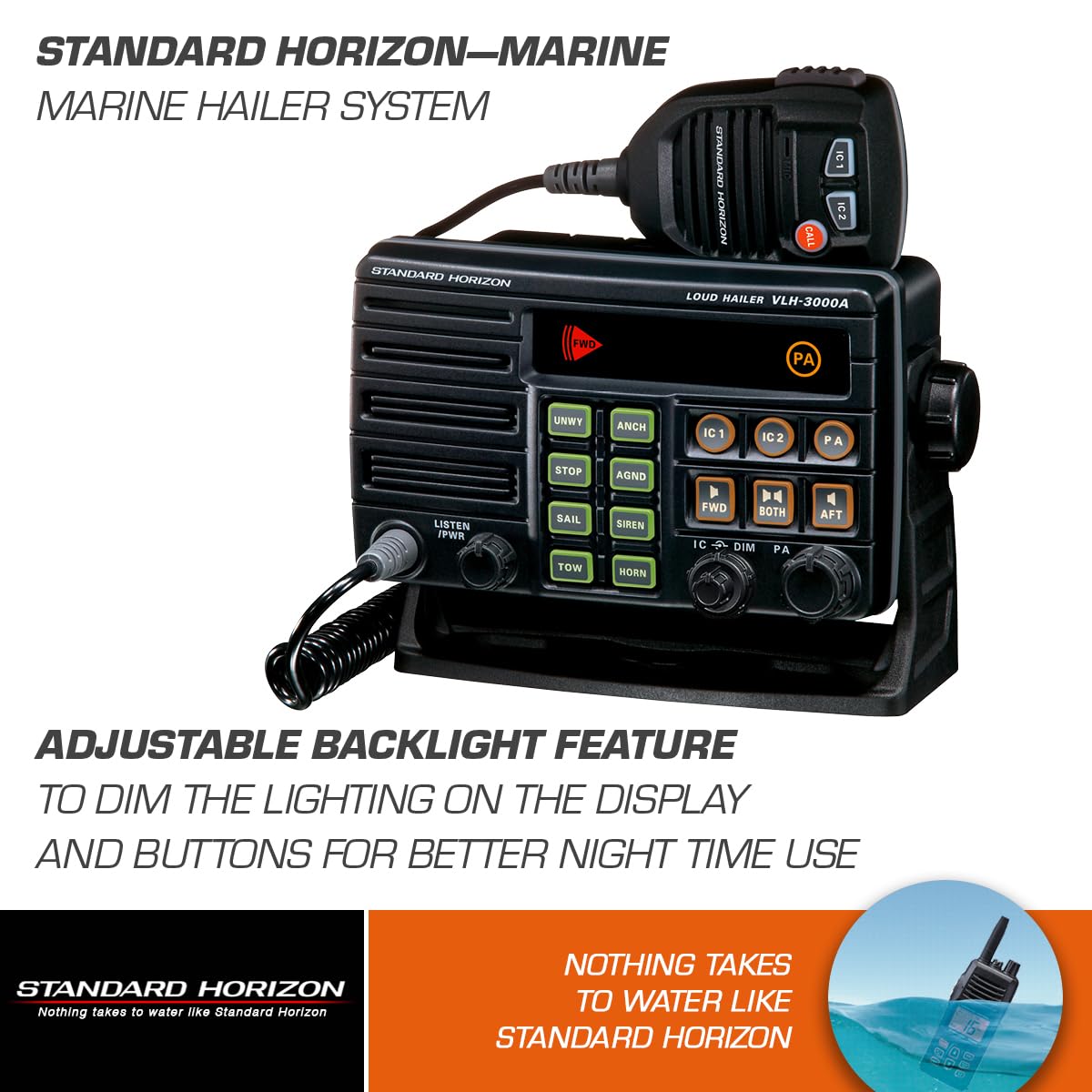 30 Watt Standard Horizon VLH3000A Loud Hailer, Black