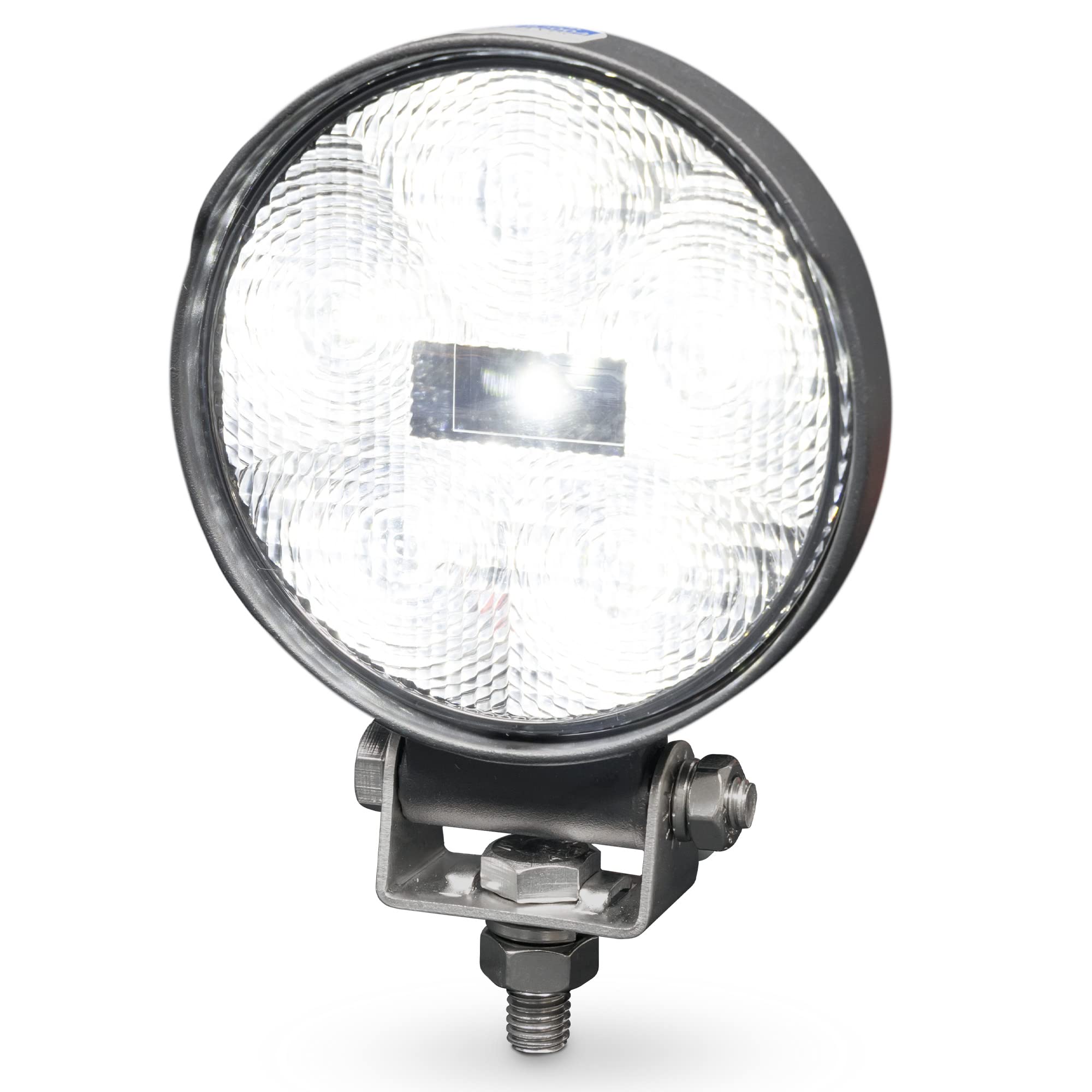 ECCO 5 Inch Round LED Work Light White Flood Beam 18W 700lm 12V 24V Waterproof for Commercial Vehicle Light, Tow Truck, Work Truck, Construction Vehicle, 5 Year Warranty