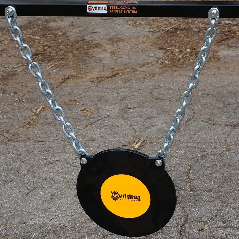 Complete Viking Solutions Gong Target System - Durable Easy to Set Up Shooting Gear - Proof Chain and Hardware Included, 8"