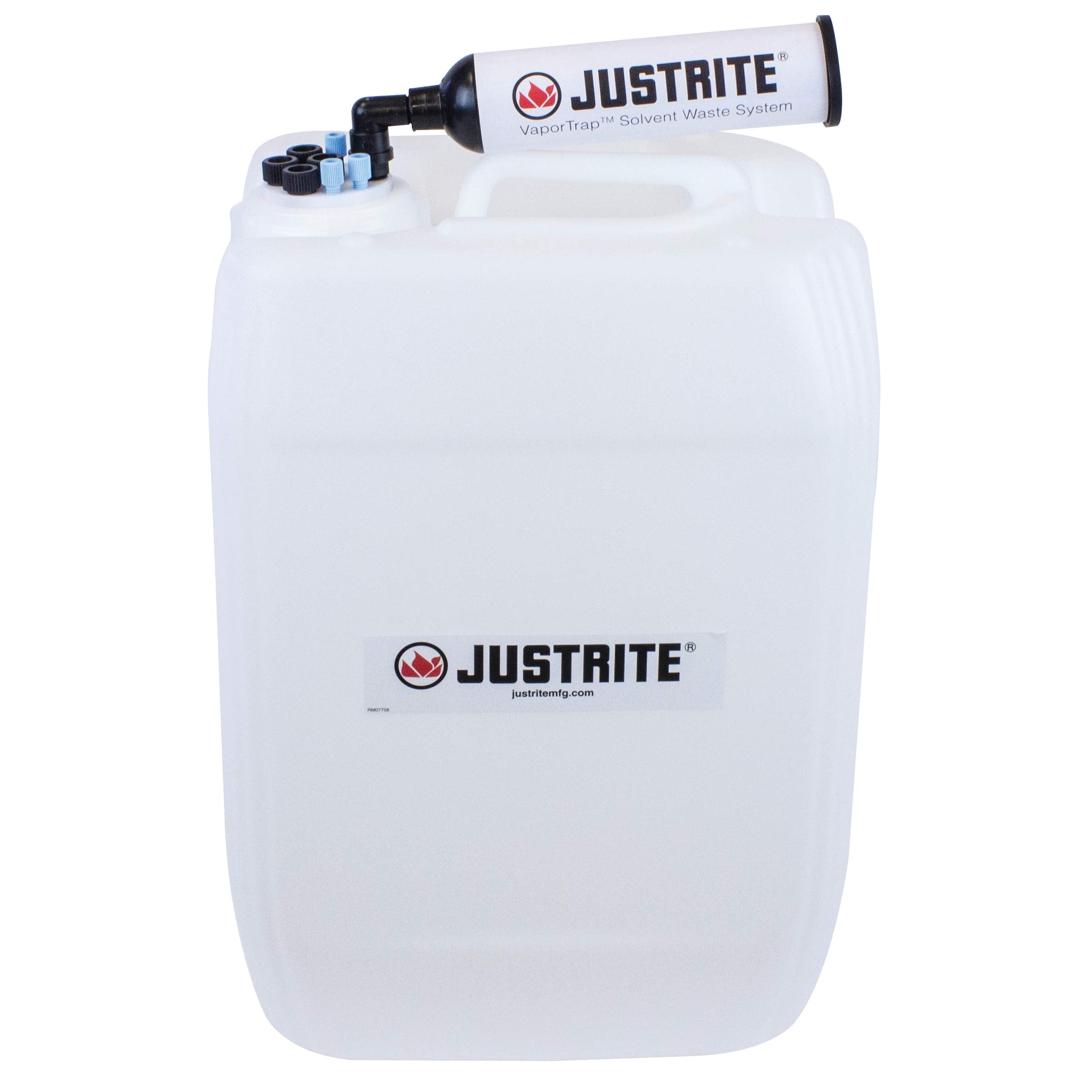VaporTrap Justrite 12845 Carboy with Filter Kit, 70mm, 20L, 8 Ports