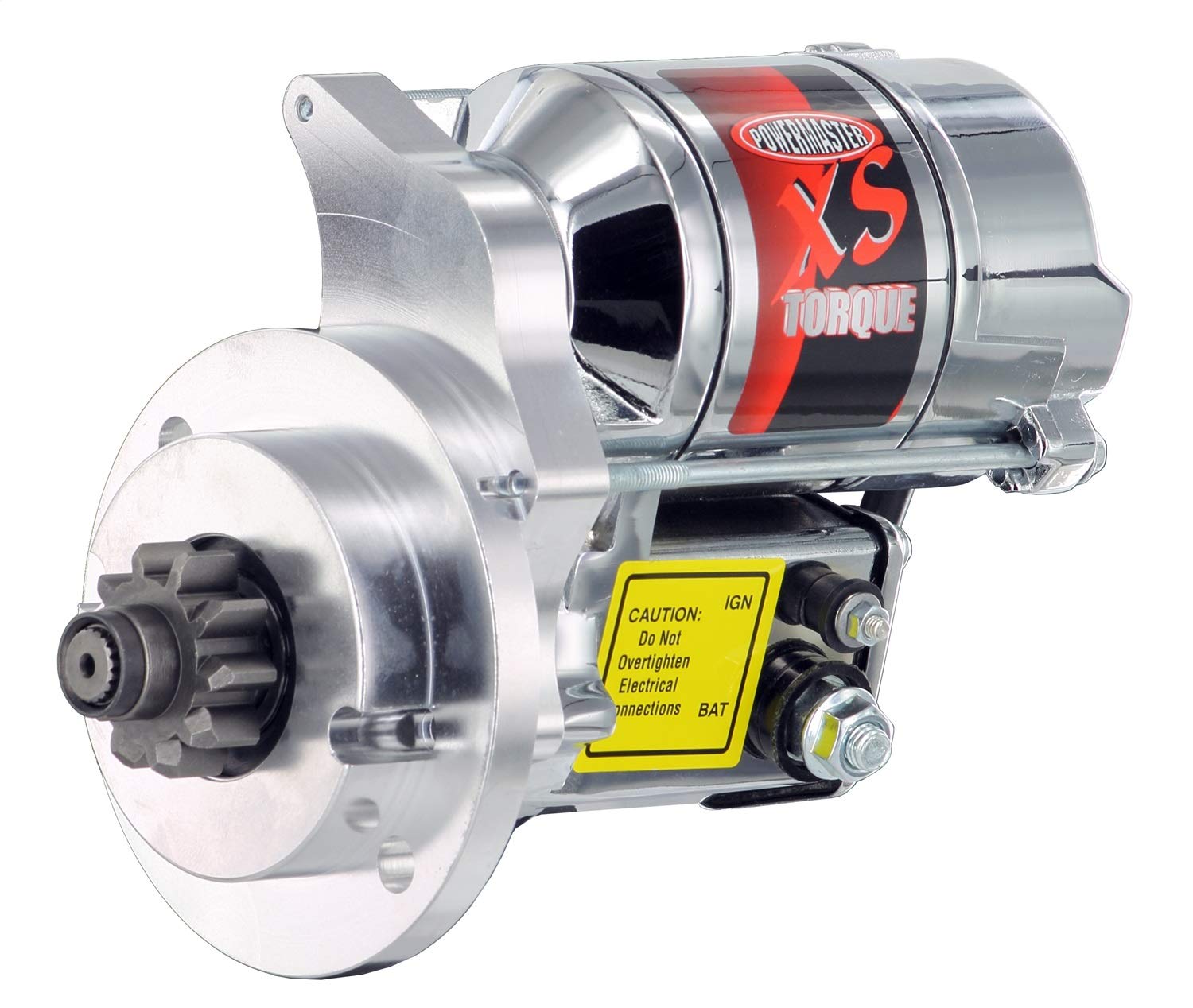 Str XS Powermaster Ford w/Billet blk Flathead-French Block & Alum Flyw 12 Volt Only Chrome