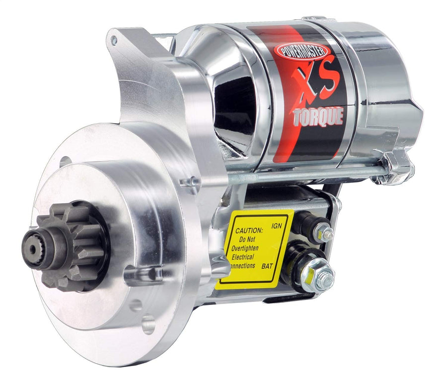 Str XS Powermaster Ford w/Billet blk Flathead-French Block & Alum Flyw 12 Volt Only Chrome