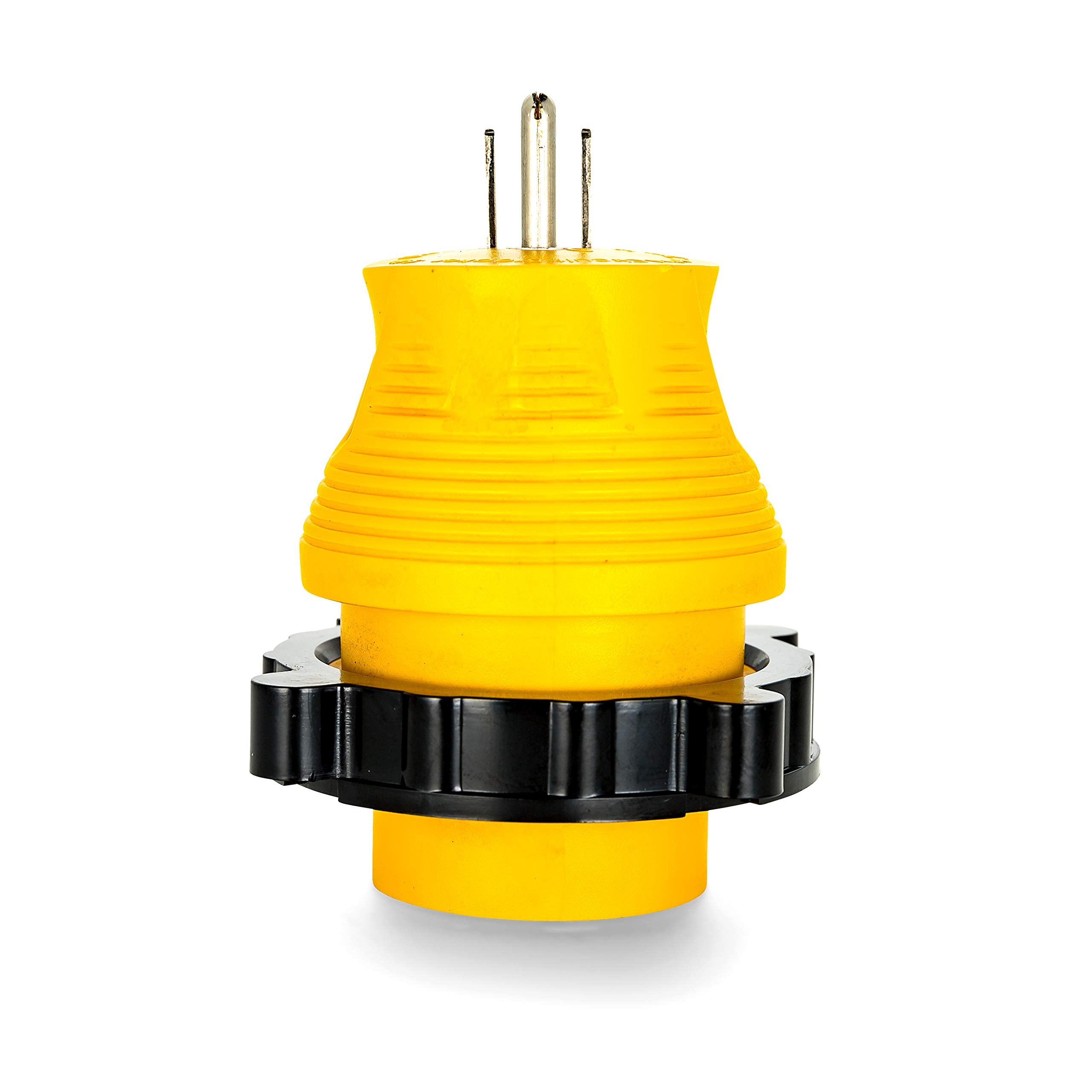 Camco 15A-30A Power Grip RV Locking Adapter | Compatible with 30-Amp Locking Plugs | Weatherproof Connection | Easy Outlet Removal | 125 Volt / 1875 Watt (55640)
