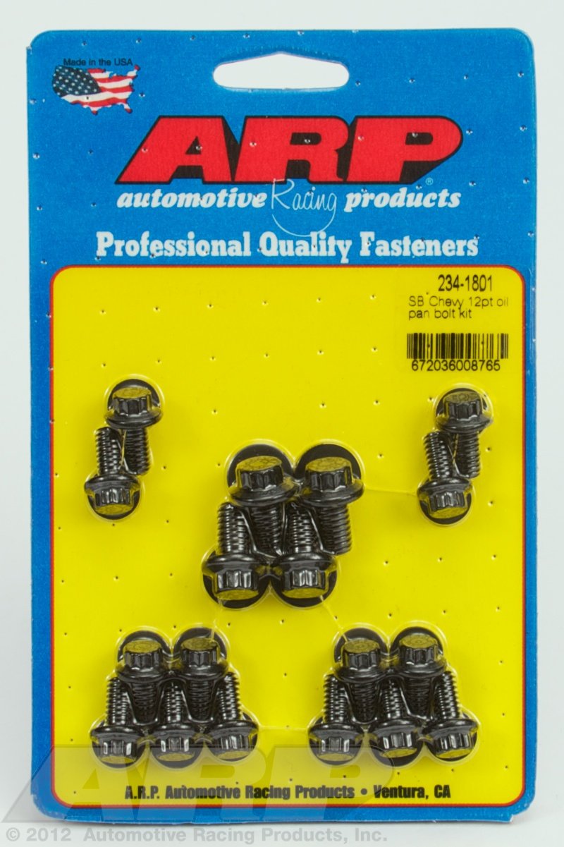Oil Pan Bolt Kit ARP 234-1801 (Black Oxide 12-Point) Chevrolet All Models