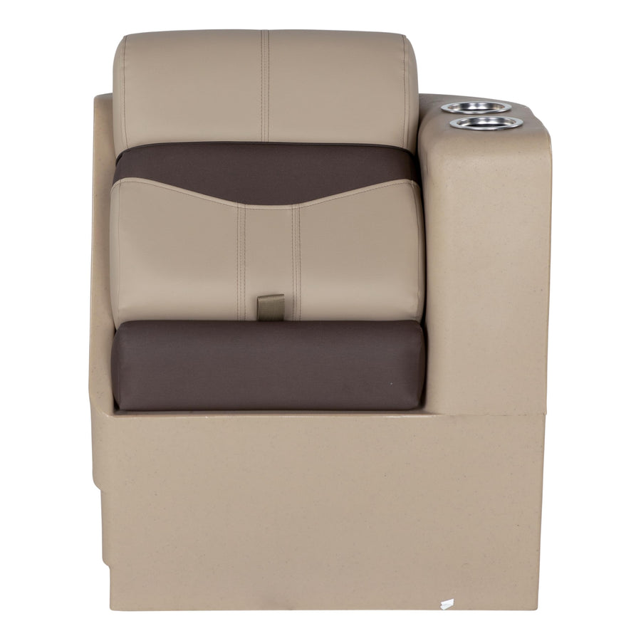 Lippert 17" Right Rockport Series Pontoon Chaise, Measures 17" L x 32.5" W x 26" H, Marine-Grade Vinyl, High-Density Foam, Easy Installation, Fits Most Pontoons, Sand – 20221094043