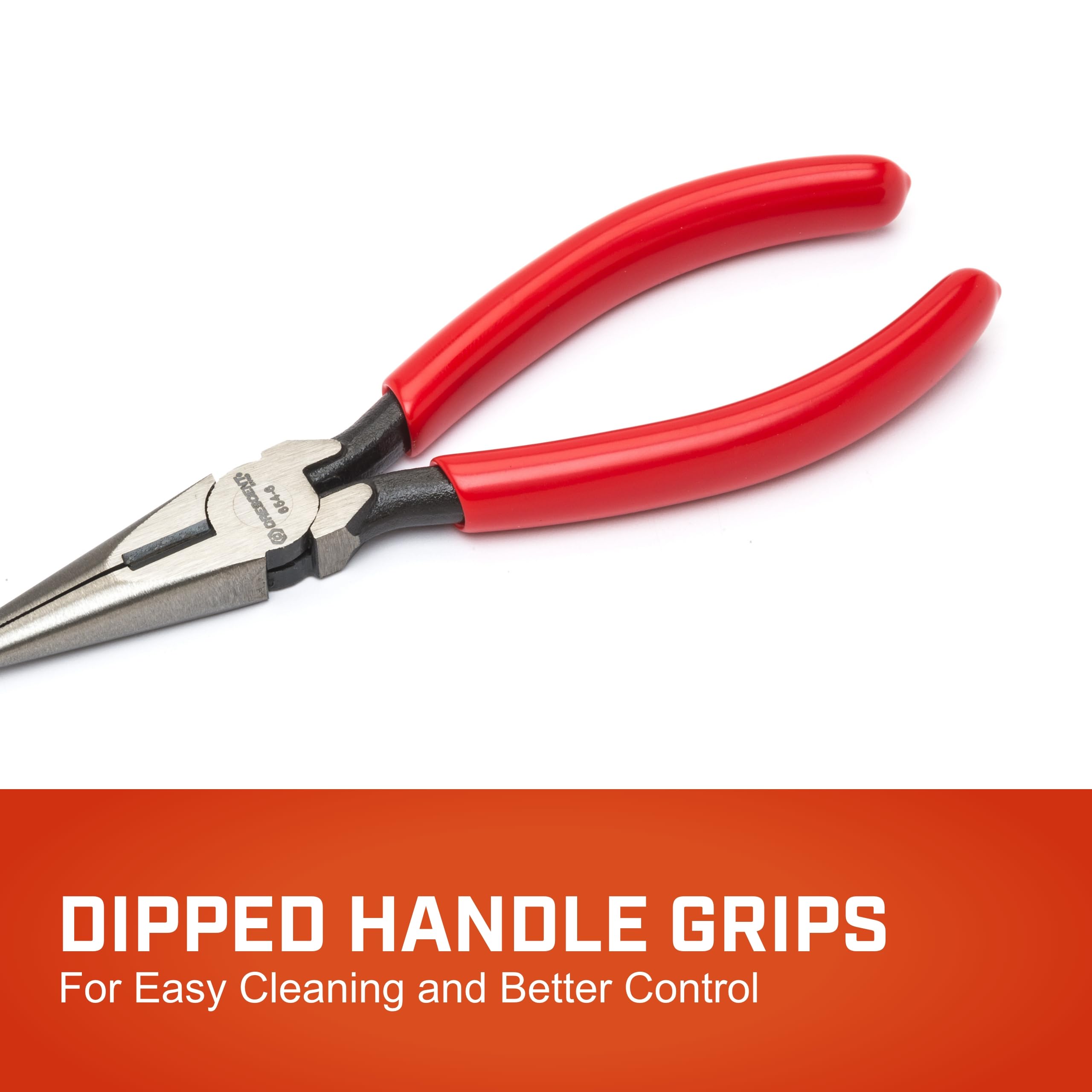 Crescent 7-1/2" Long Cutting Nose Chain Pliers - Needle-Nose Pliers for Bending, Gripping, Cutting & Twisting - Long Reach - Serrated Jaws & Cushioned Grips - 6547CVN