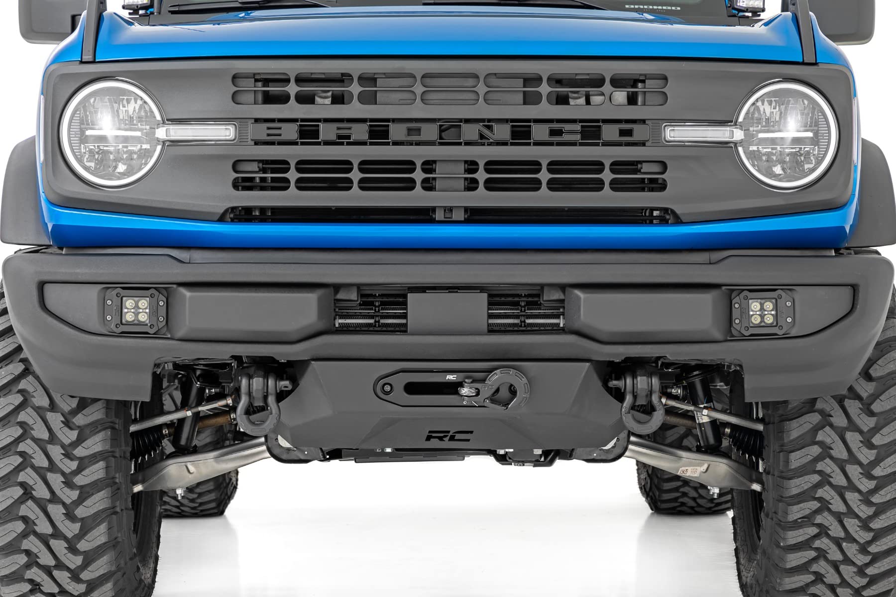 Hidden Winch Bumper Rough Country w/12000S Winch for 21-24 Ford Bronco - 51059
