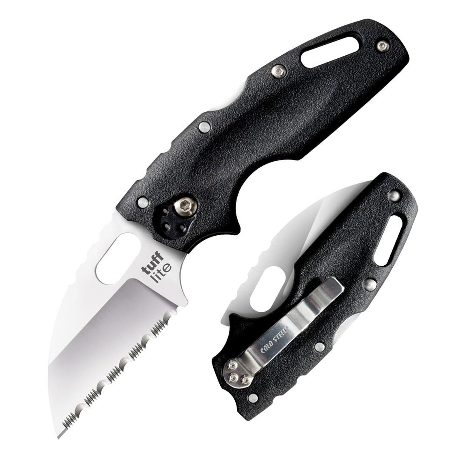 Cold Steel Tuff Lite 2.5" Sheepsfoot AUS8A Serrated Blade 3.5" Griv-Ex Handle Everyday Carry Pocket Folding Knife w/Tri-Ad Lock