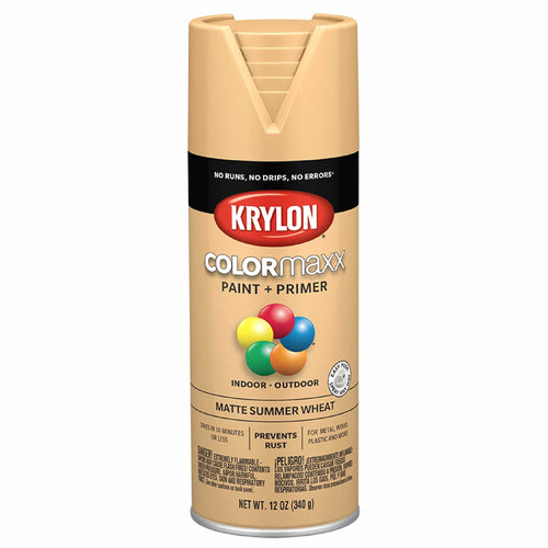 Krylon® COLORmaxx 5595, Summer Wheat, Matte-12 Ounce Aerosol Paint, (Pack of 1)