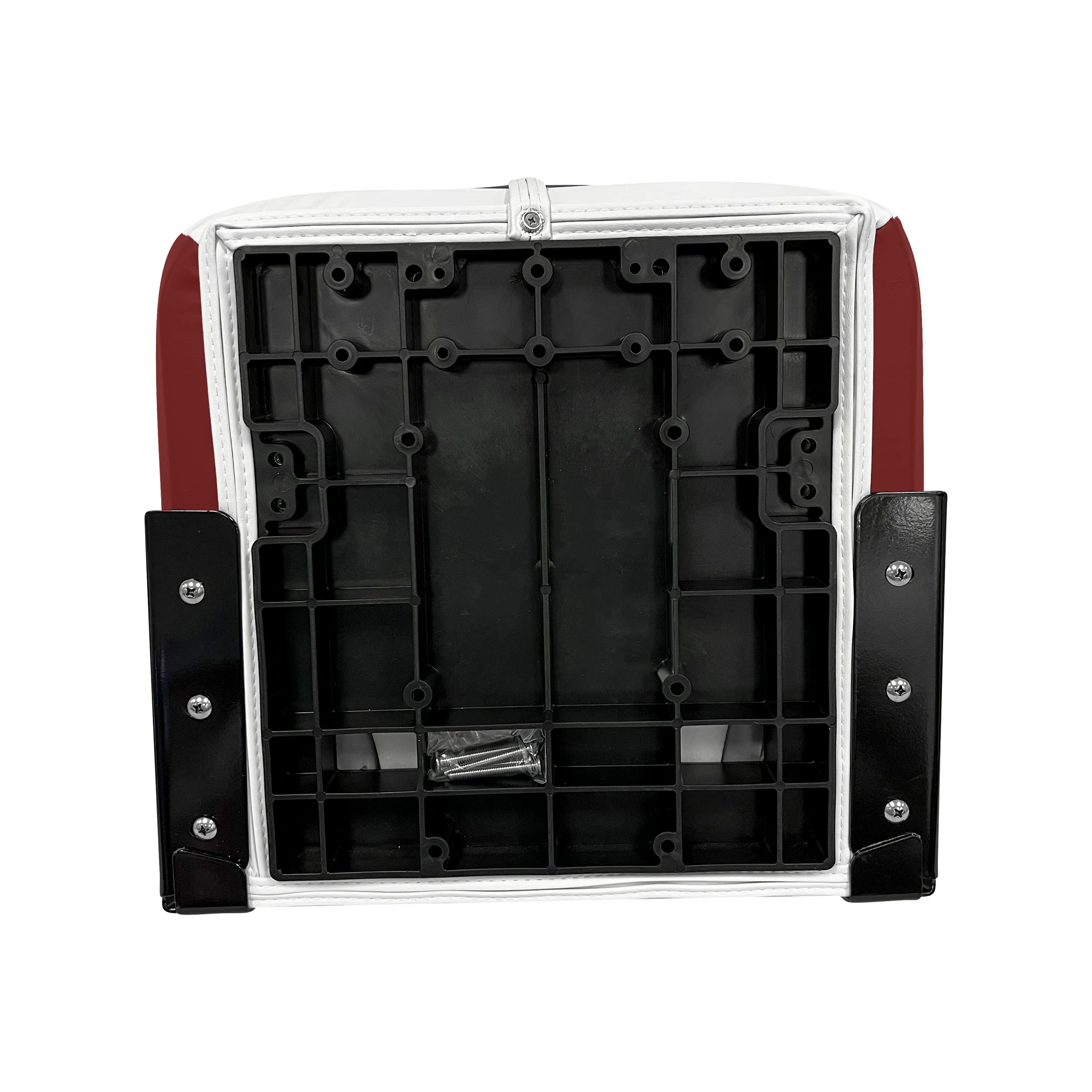 Baja Series Wise High Back Boat Seat, Brite White/Grey/Dark Red 1461-1774