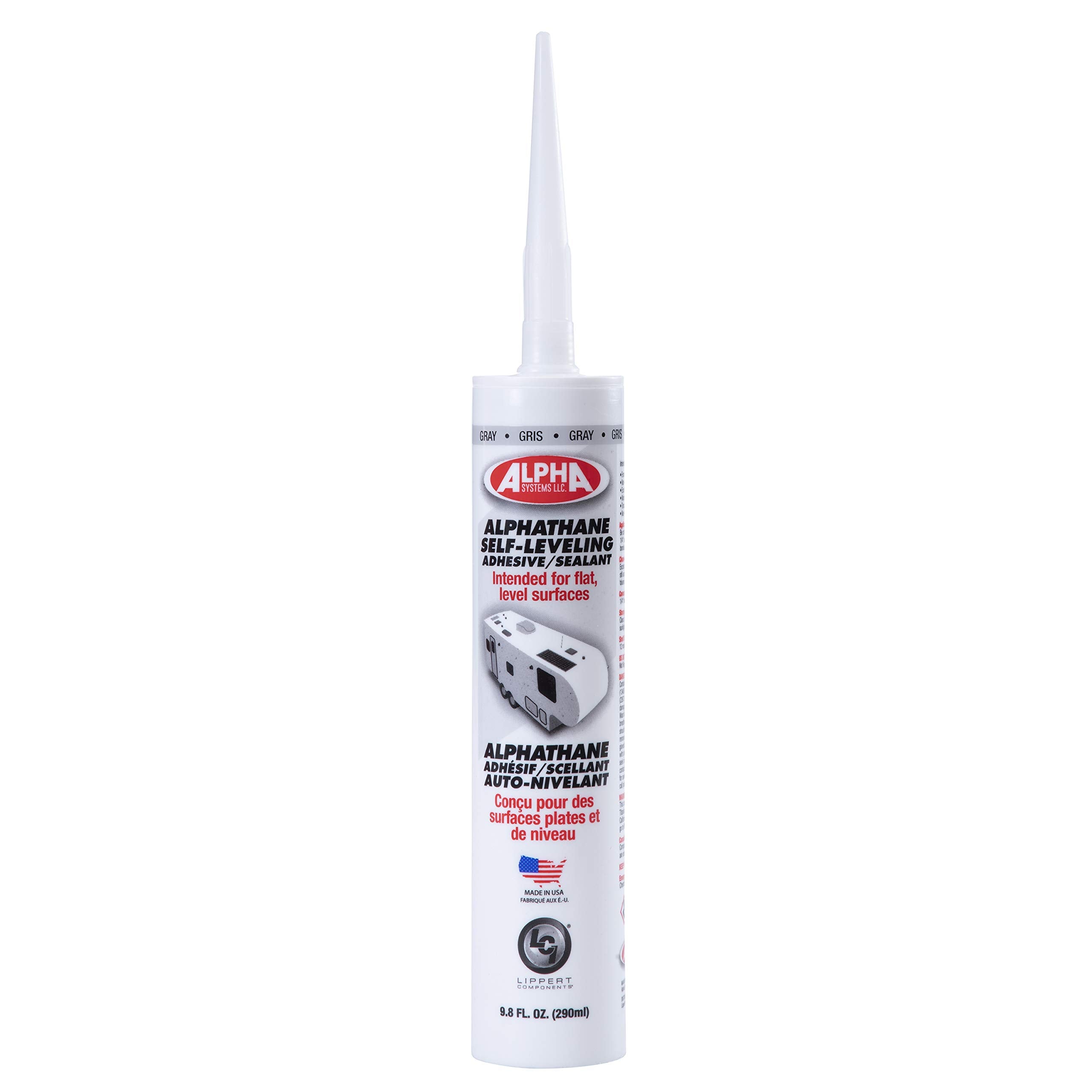 Lippert Components 5121 N512103TLCI ALPHATHANE 100% Solids Self-Leveling Sealant, Gray (9.8 Oz. Tube)