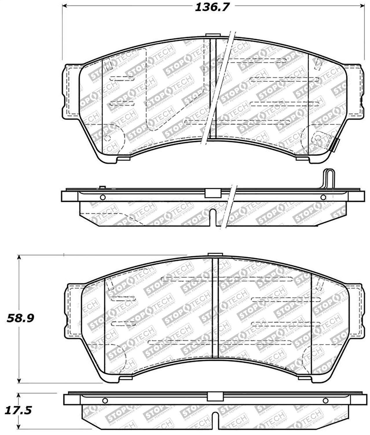 Brake Pads StopTech 305.11640 Street Select with Hardware