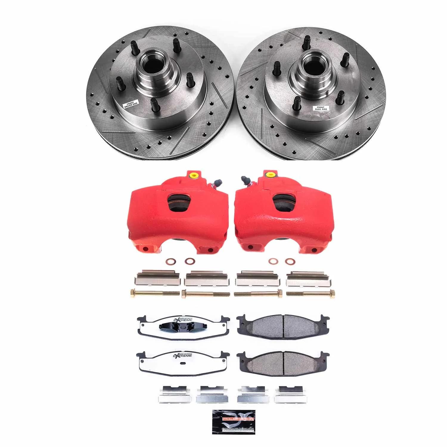 Power Stop Z36 Truck & Tow KC1832-36 Front Caliper Kit-Rotors, Carbon Ceramic Brake Pads, Calipers For E-, E-150 Club Wa, E-150 Econoline, E-150 Econoline Club Wagon [Model Specific]