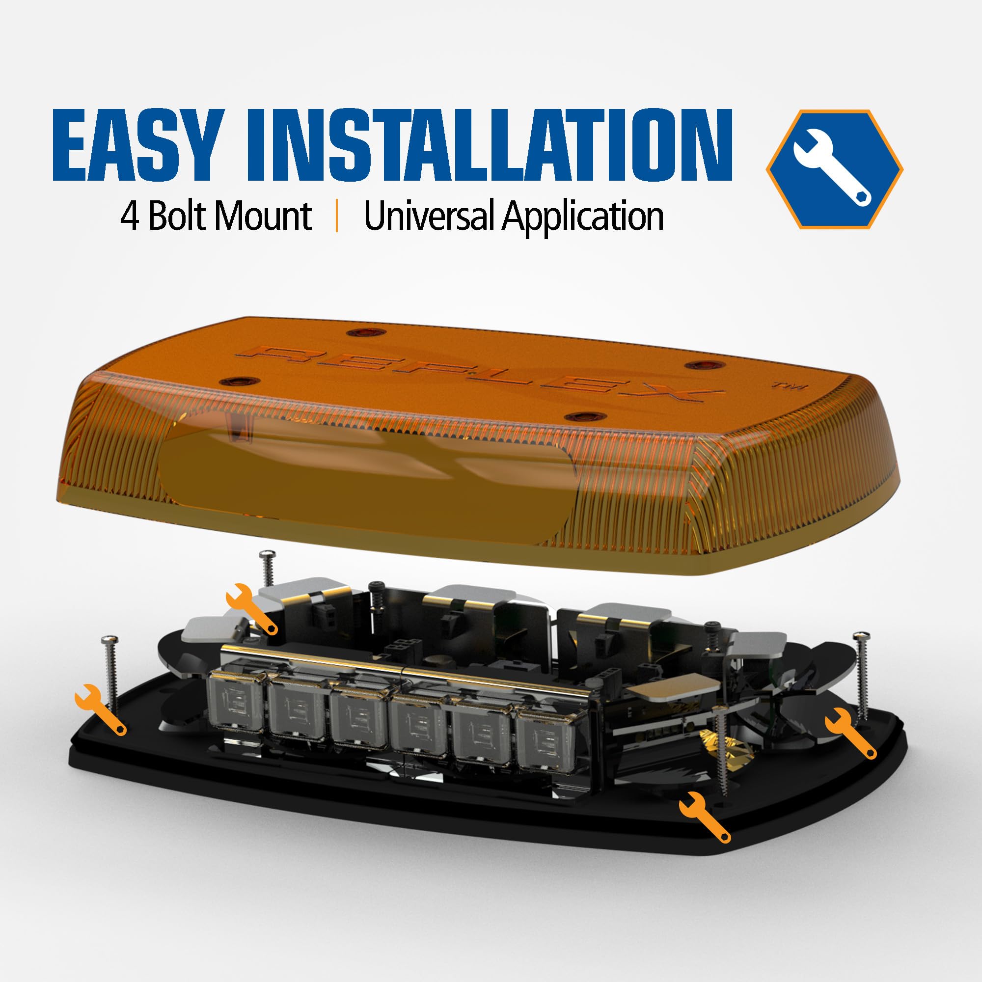 ECCO Mini Bar LED Amber 15 Inch Roof Top Light Bar Waterproof 12V 24V for Cars Trucks Snow Plow Vehicles Warning Caution Lights, 5 year Warranty