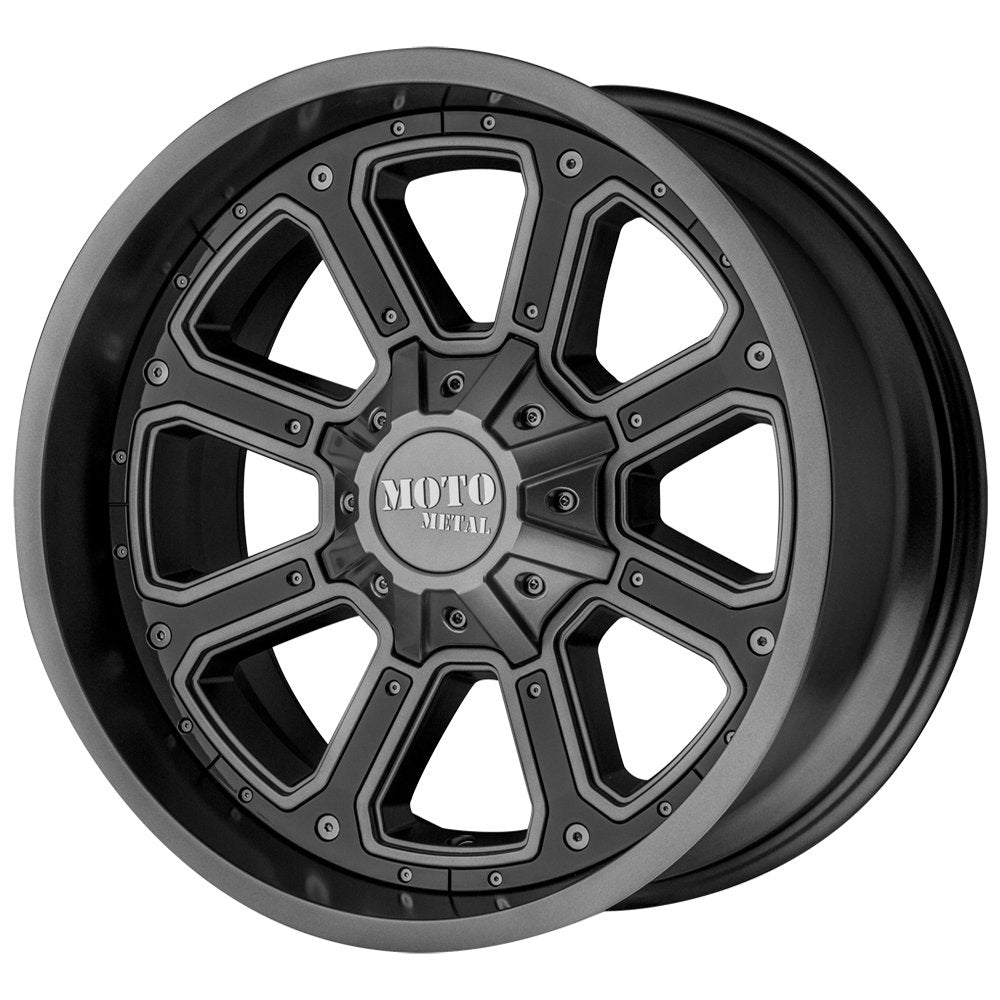 Moto Metal MO984 Wheel Matte Gray Gloss Black Inserts with Aluminum (20 x 9. inches /8 x 170 mm, -12 mm Offset)