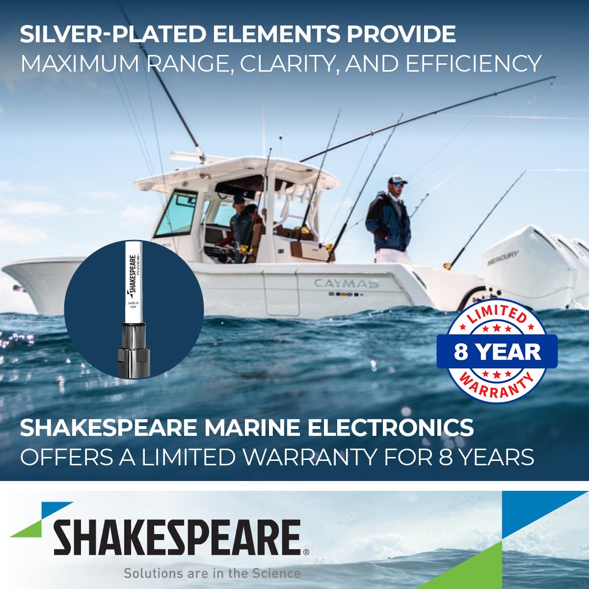 6400-R Shakespeare Phase III VHF Antenna - 4' VHF Marine Band 3dB Gain