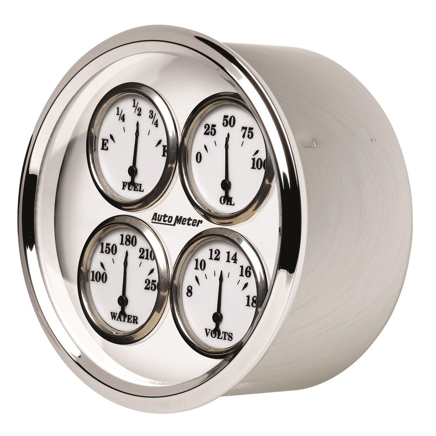 Auto Meter 1213 5" Old Tyme White 0-90 Ohm Quad Fuel Level Gauge