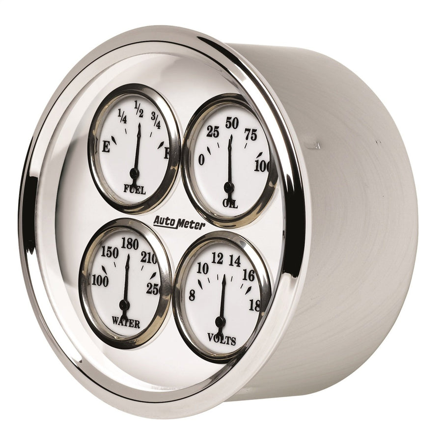 Auto Meter 1213 5" Old Tyme White 0-90 Ohm Quad Fuel Level Gauge