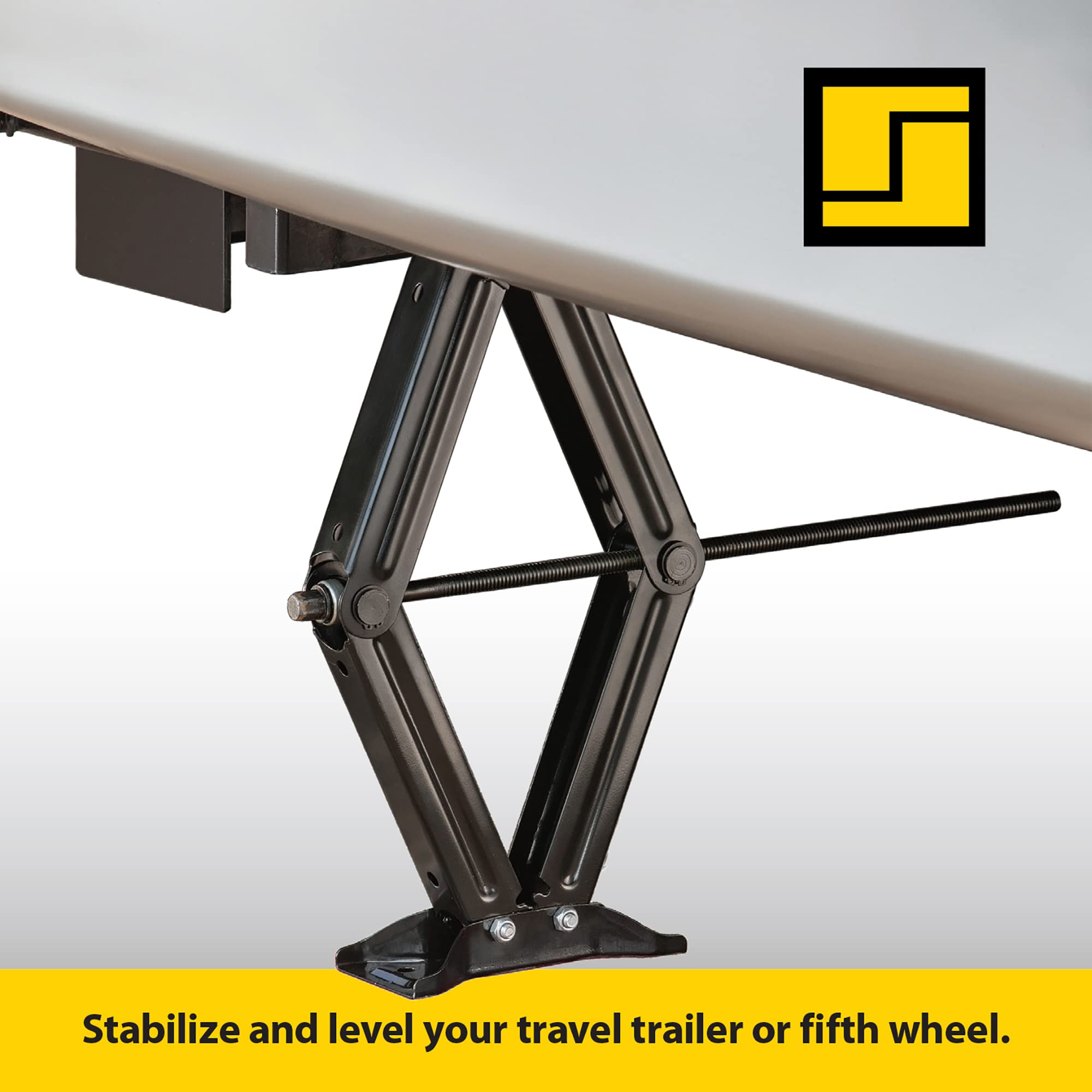 Stromberg Carlson JSC-24-IND Scissor Jack – Heavy Duty RV Stabilizer for Camper, Travel Trailer, Cargo Trailer for Leveling – Camper Stand – 5000 lbs – 1 Pack – 24 Inch