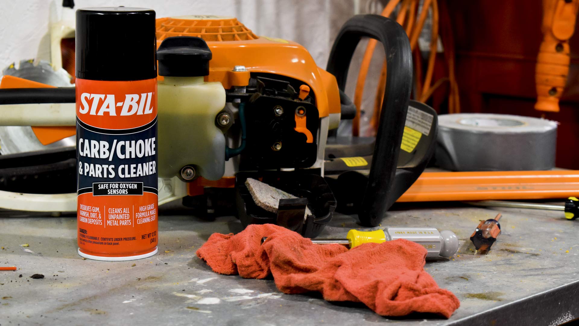 STA-BIL Parts & Carb/Choke Cleaner - Safe For Oxygen Sensors - Dissolves Gum, Varnish, Dirt, & Carbon Deposits - Cleans unpainted Metal Parts - High Grade Formula, 12.5 oz (22005)