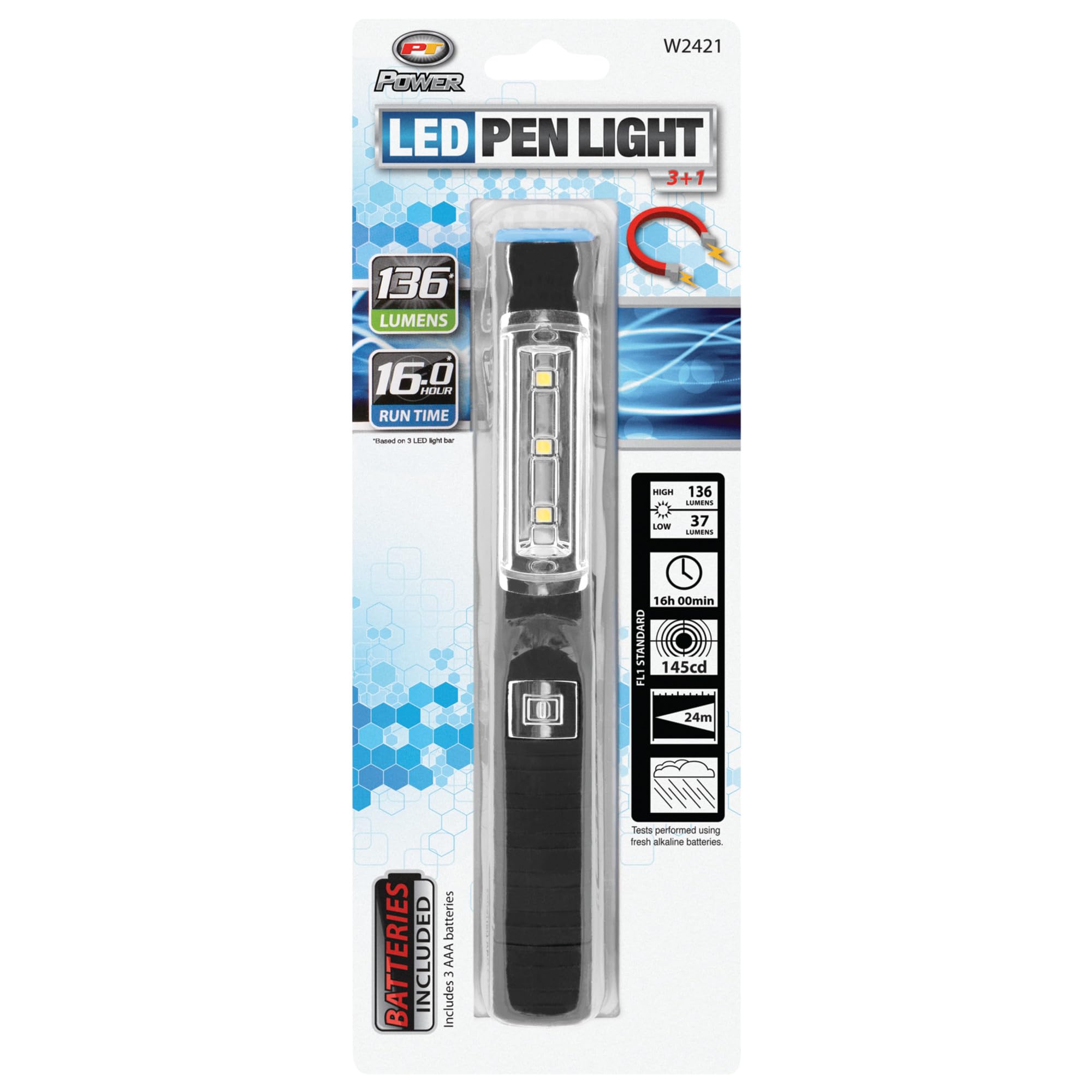 W2421 Performance Tool 136 Lumen Multi Function 3 + 1 LED Blue Penlight (Sold as 1 Flashlight)