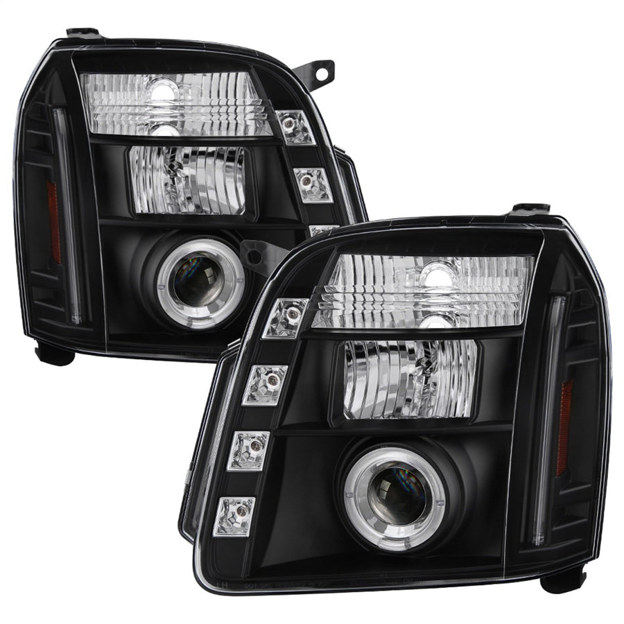 LED Halo Spyder Auto Projector Headlights Black/Clear 5029331