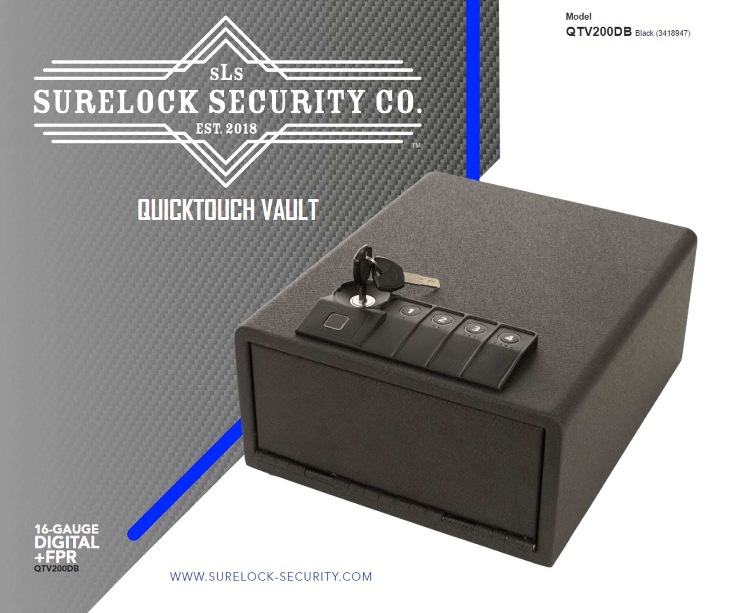 SureLock QuickTouch Security Company Vault 200 Digital + Bio - Black (QTV200DB)