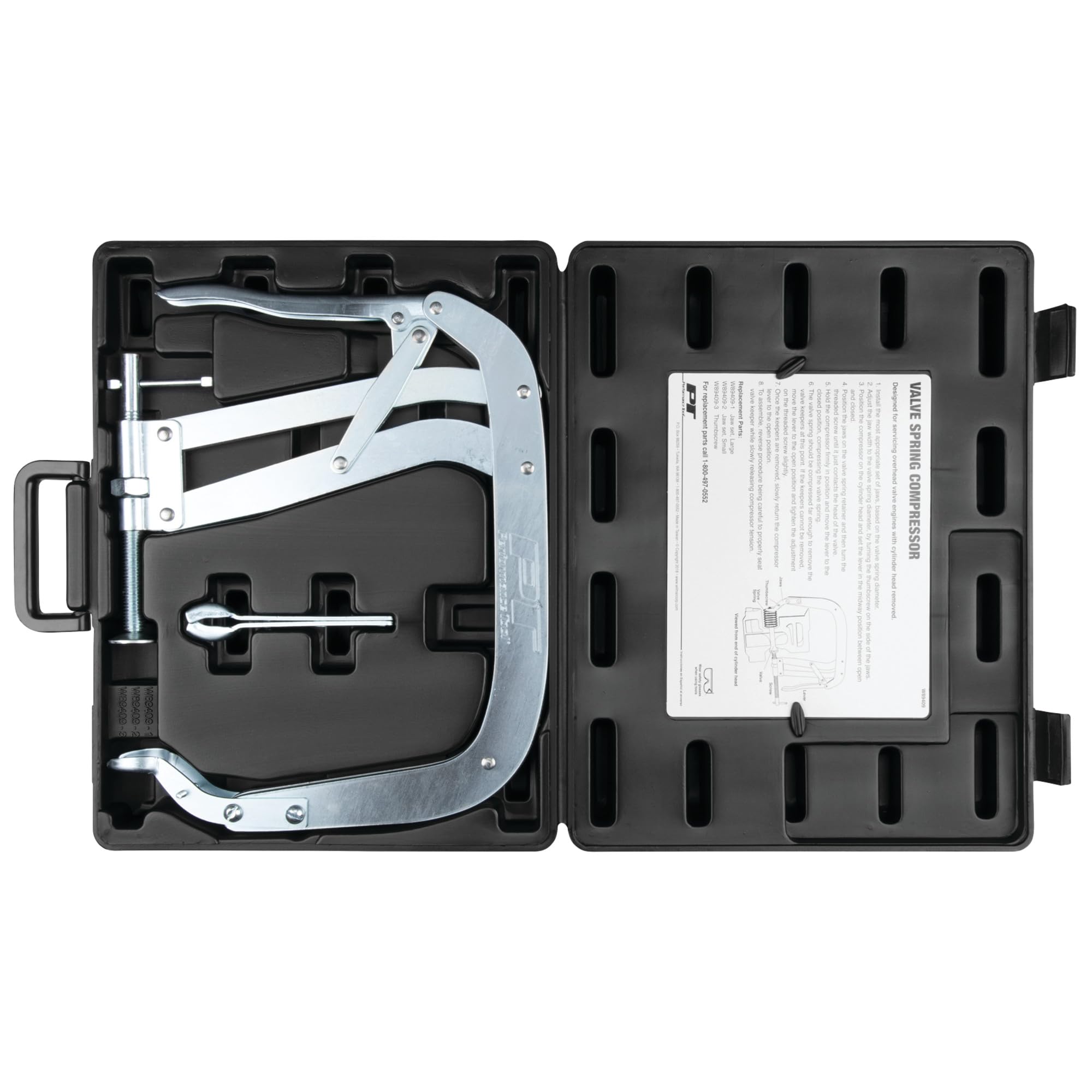 Heavy Duty Performance Tool W89409 Valve Spring Compressor, Jaws Small and Large Included