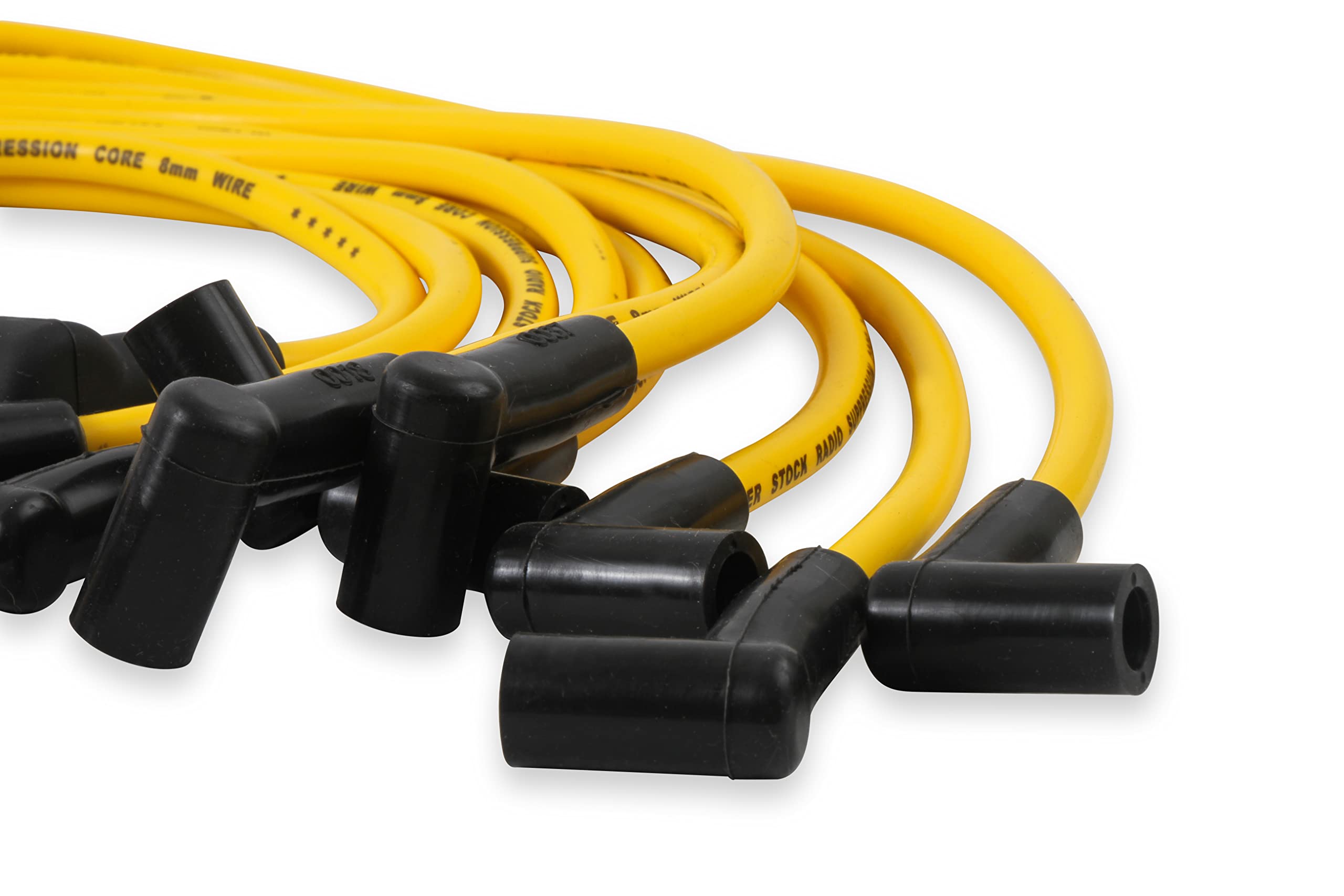 Super Stock ACCEL 4056 Spark Plug Wire Set - 8mm - Custom with Graphite Core - Yellow with HEI Stock Style Boots