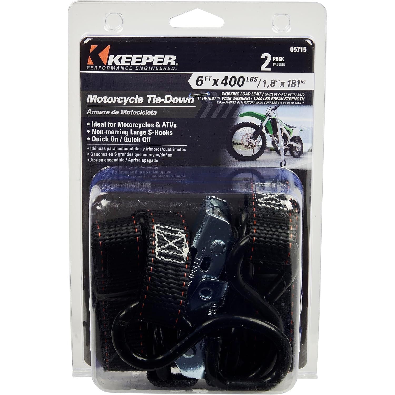 6' x 1" Red Motorcycle Tie Down Keeper, 2 pack