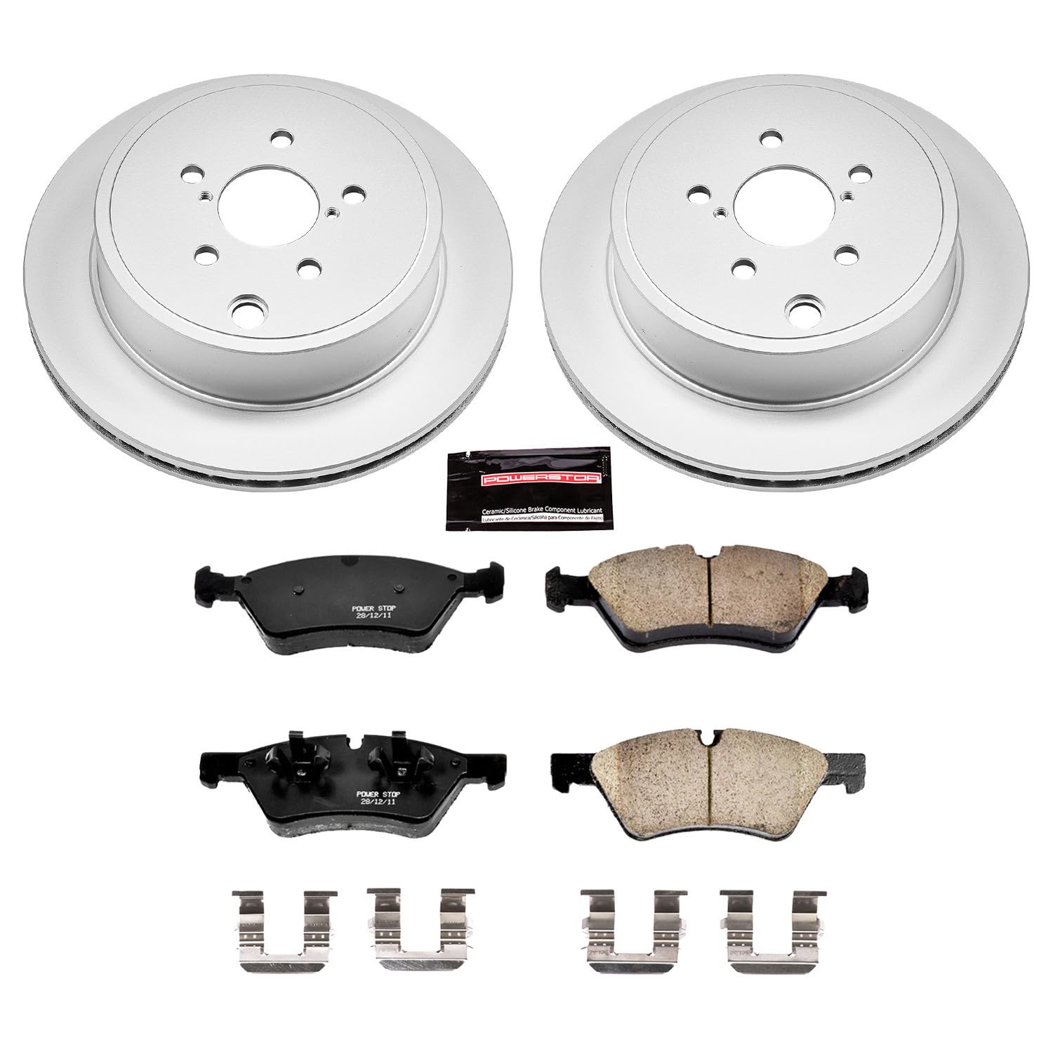 Power Stop CRK5883 Brake Rotor & Coated Ceramic Brake Pads- rear For Scion FR-S, Subaru BRZ, Subaru BRZ, Subaru Legacy, Subaru Outback, Toyota 86, Toyota GR86 [Model Specific]