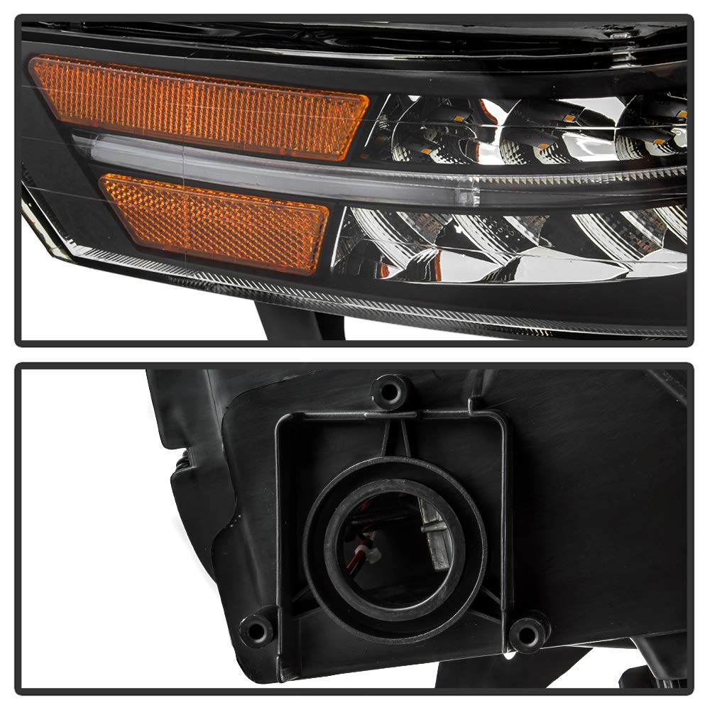 Acura TL 2004-2008 Spyder Xenon HID Models Projector Headlights - Light Tube DRL - Black