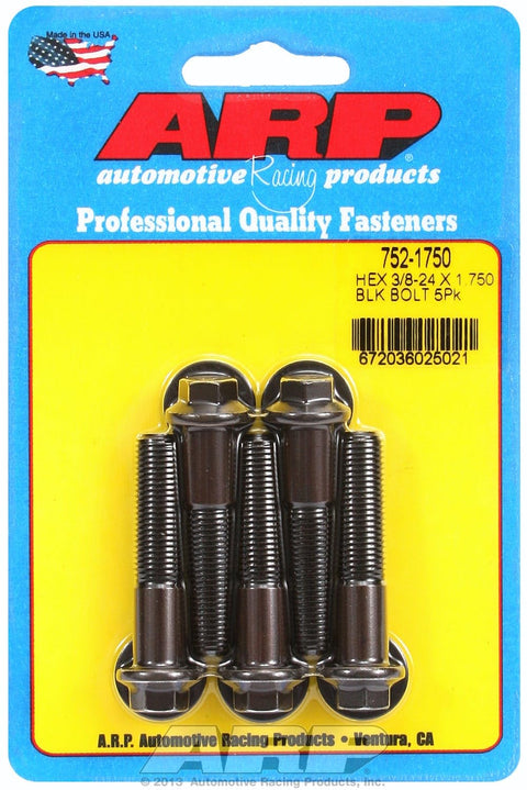 ARP Hex 3/8-24 x 1.750 Black Oxide Bolts (5/pkg)