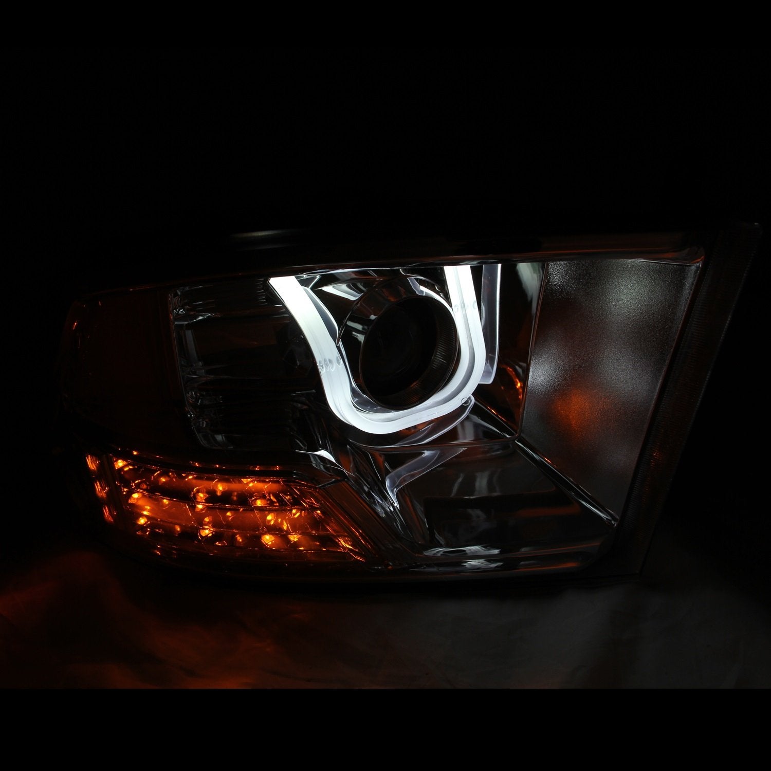 ANZO (111269) USA 2009-2016 Dodge Ram 1500 Projector Headlights w/U-Bar Chrome