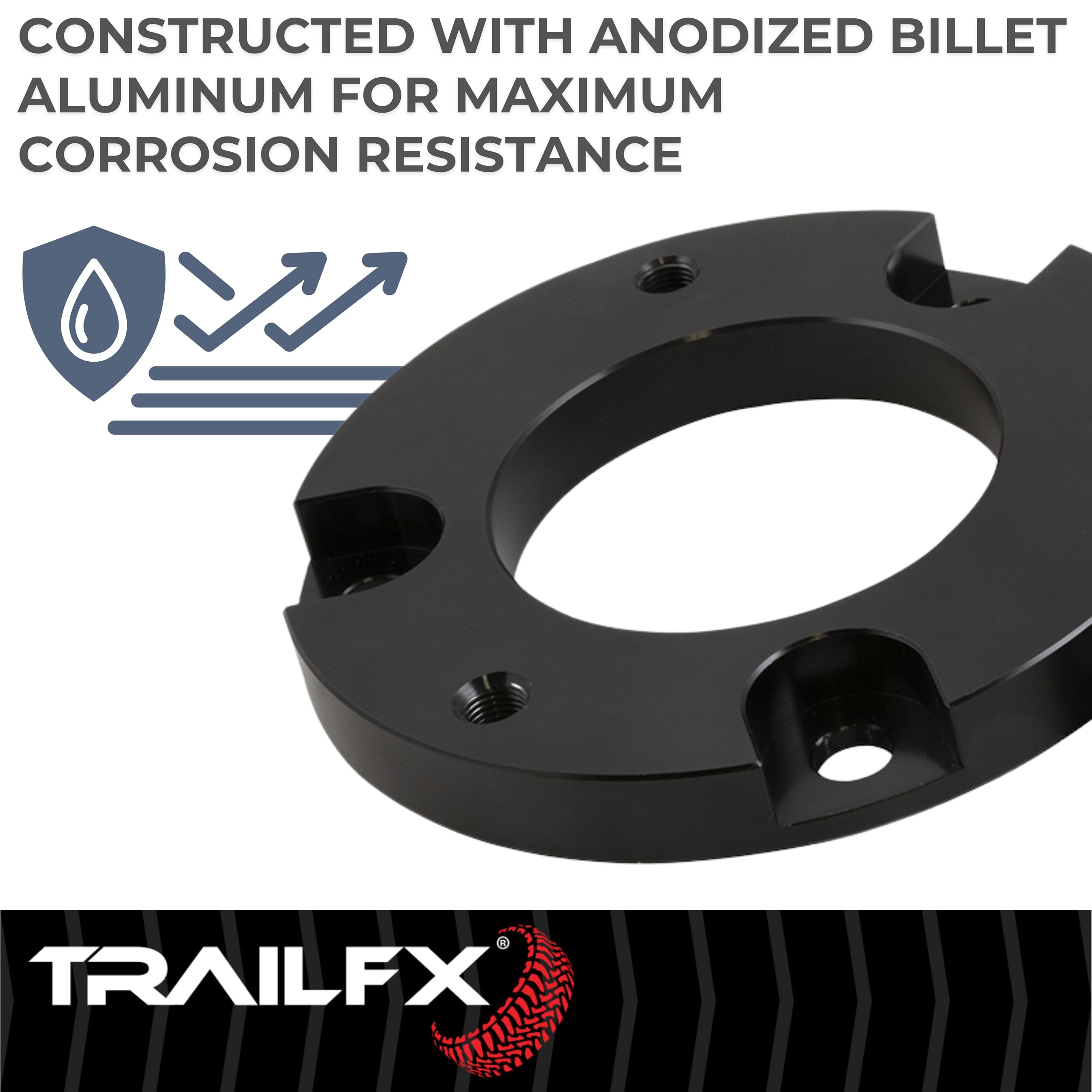 TrailFX F15LL2 Leveling Kit for Ford F-150 2015-2024 Billet Aluminum 1.5 Inch Strut Spacer Includes Installation Hardware