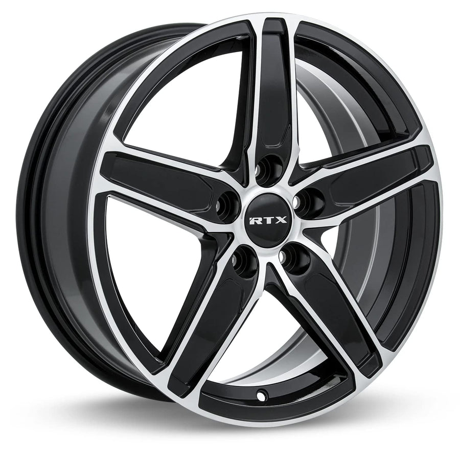 Custom RTX FROST Wheel - 16x6.5, 42 Offset, 5x114.3 Bolt Pattern, 64.1mm Hub - Black with Machined Face Rim