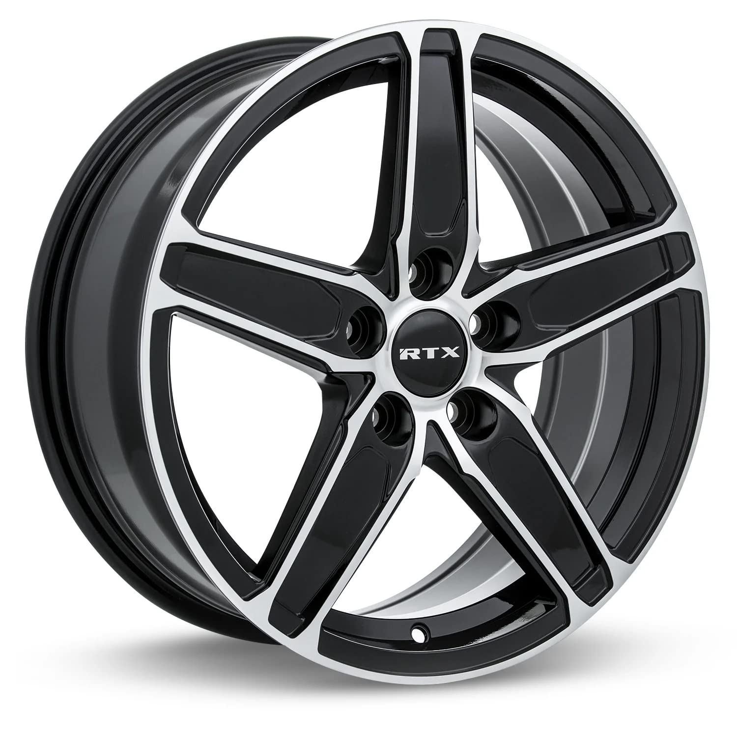 Custom RTX FROST Wheel - 16x6.5, 42 Offset, 5x114.3 Bolt Pattern, 67.1mm Hub - Black with Machined Face Rim