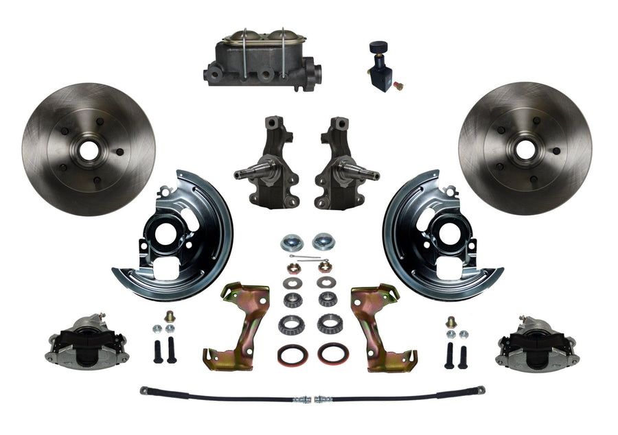 2" Drop Spindle Manual Front Disc Brake Conversion With Cast Iron M/C Adjustable Proportioning Valve