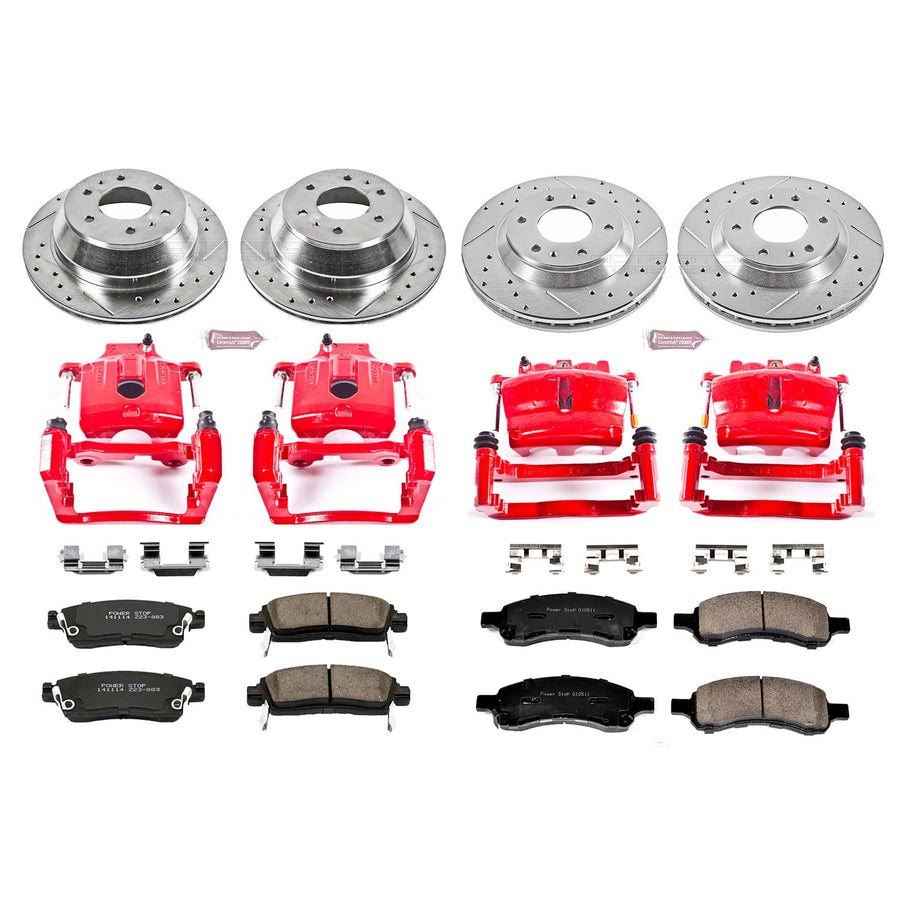 1-Click Performance Brake Kit with Calipers Power Stop (KC2060) For Buick Rainier, Chevrolet Trailblazer, Chevrolet Trailblazer, GMC Envoy, GMC Envoy, Saab 9-7x [Model Specific]