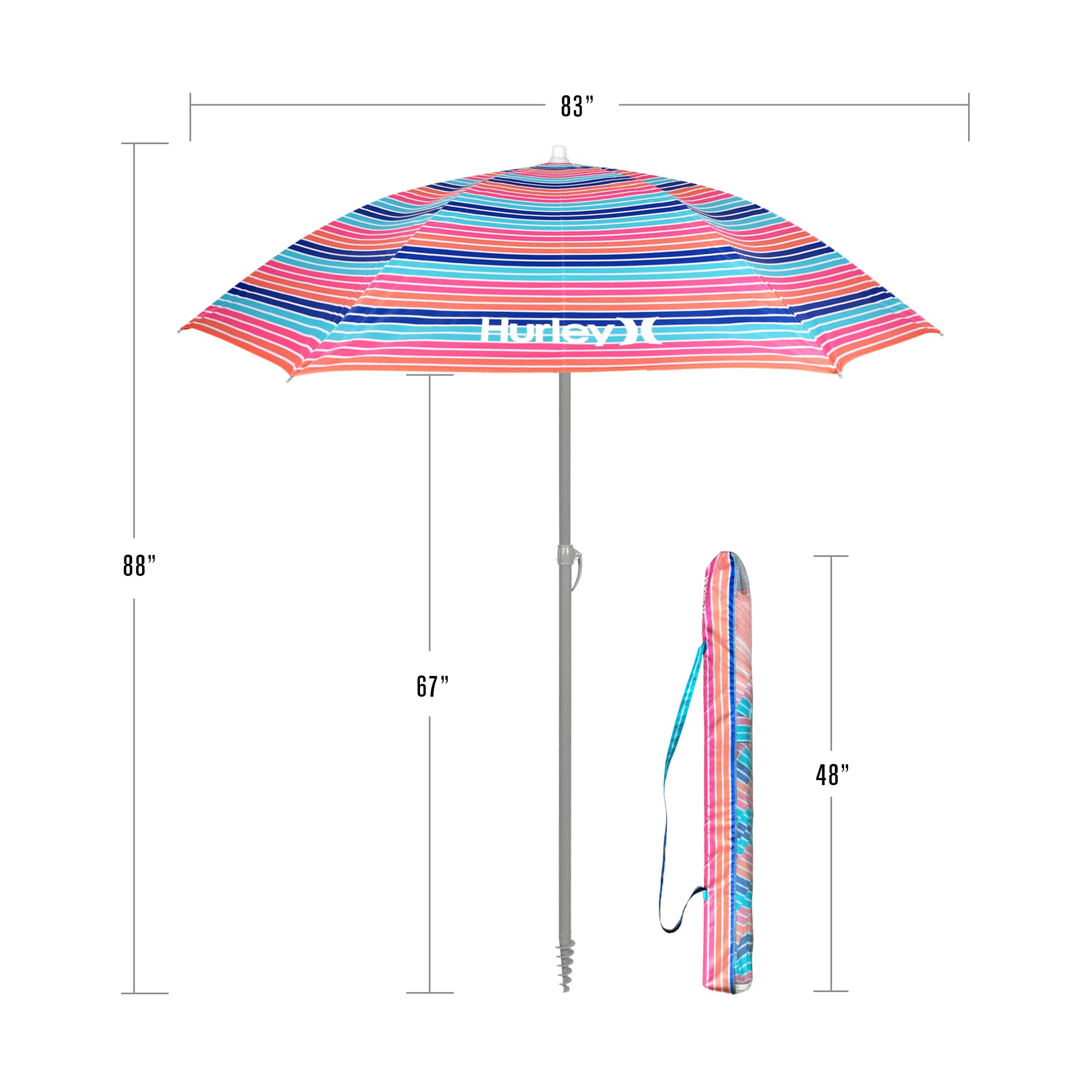 Hurley Shade Umbrella UMB7HRBSSH, 7 ft, Sherbert