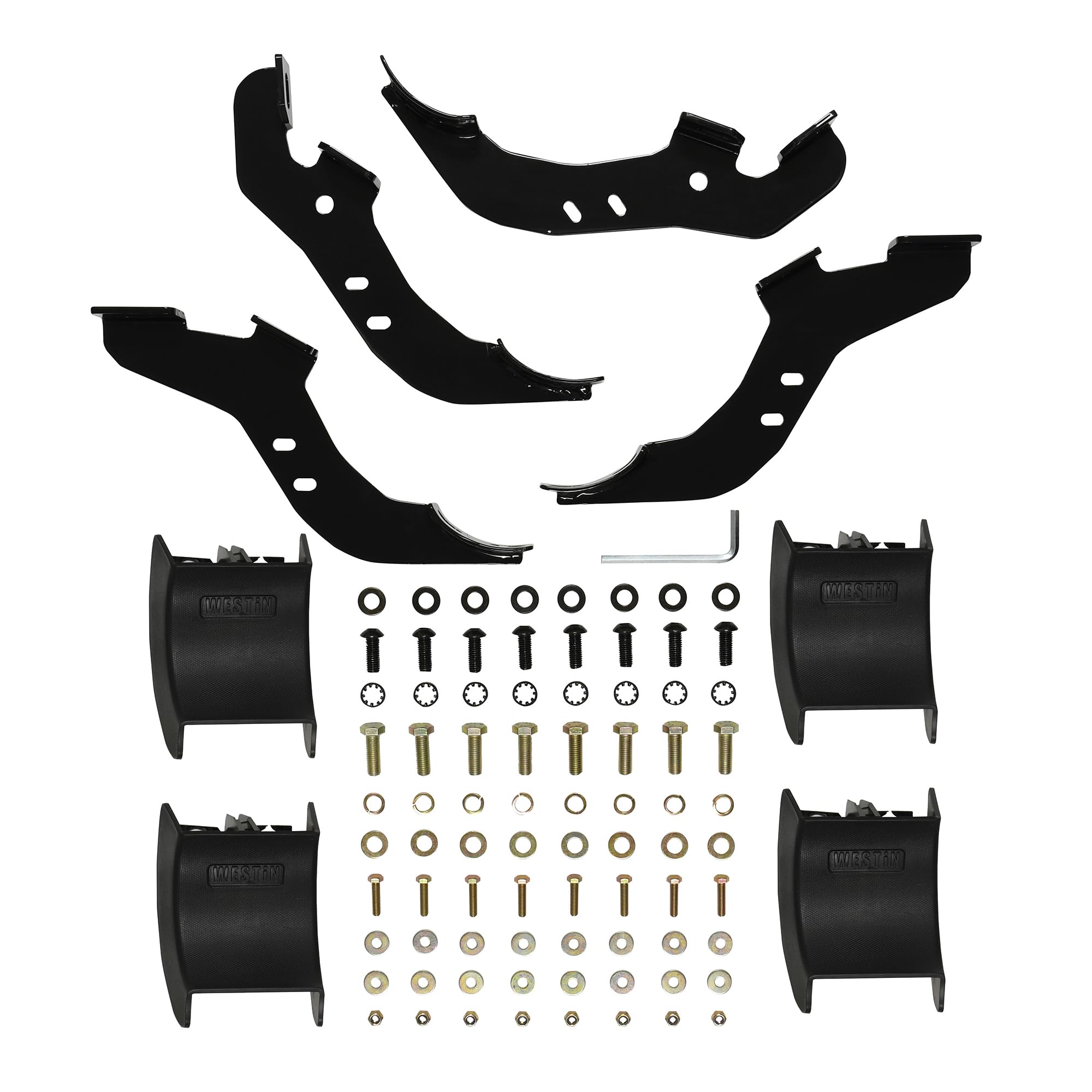 4in PRO TRAXX Oval Nerf Step Bars Black