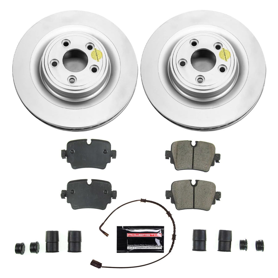 Power Stop Z23 Rear Coated Rotor Kit-Coated Brake Rotors & Carbon Ceramic Brake Pads CRK7734